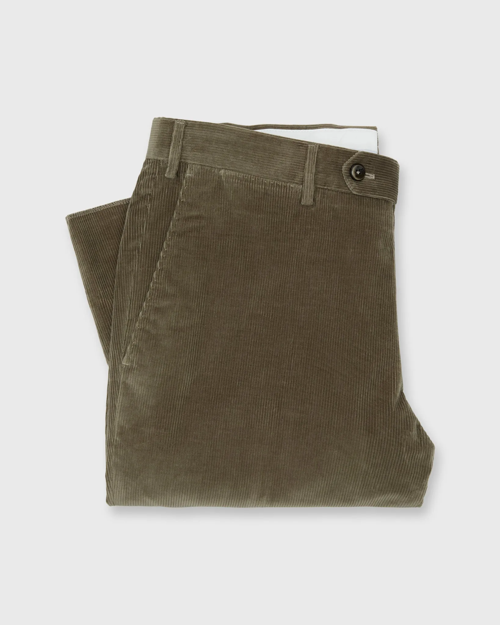 Slim Flat Front Trouser in Turtle Dove Stretch Corduroy sold by Mashburn product image thumbnail 2
