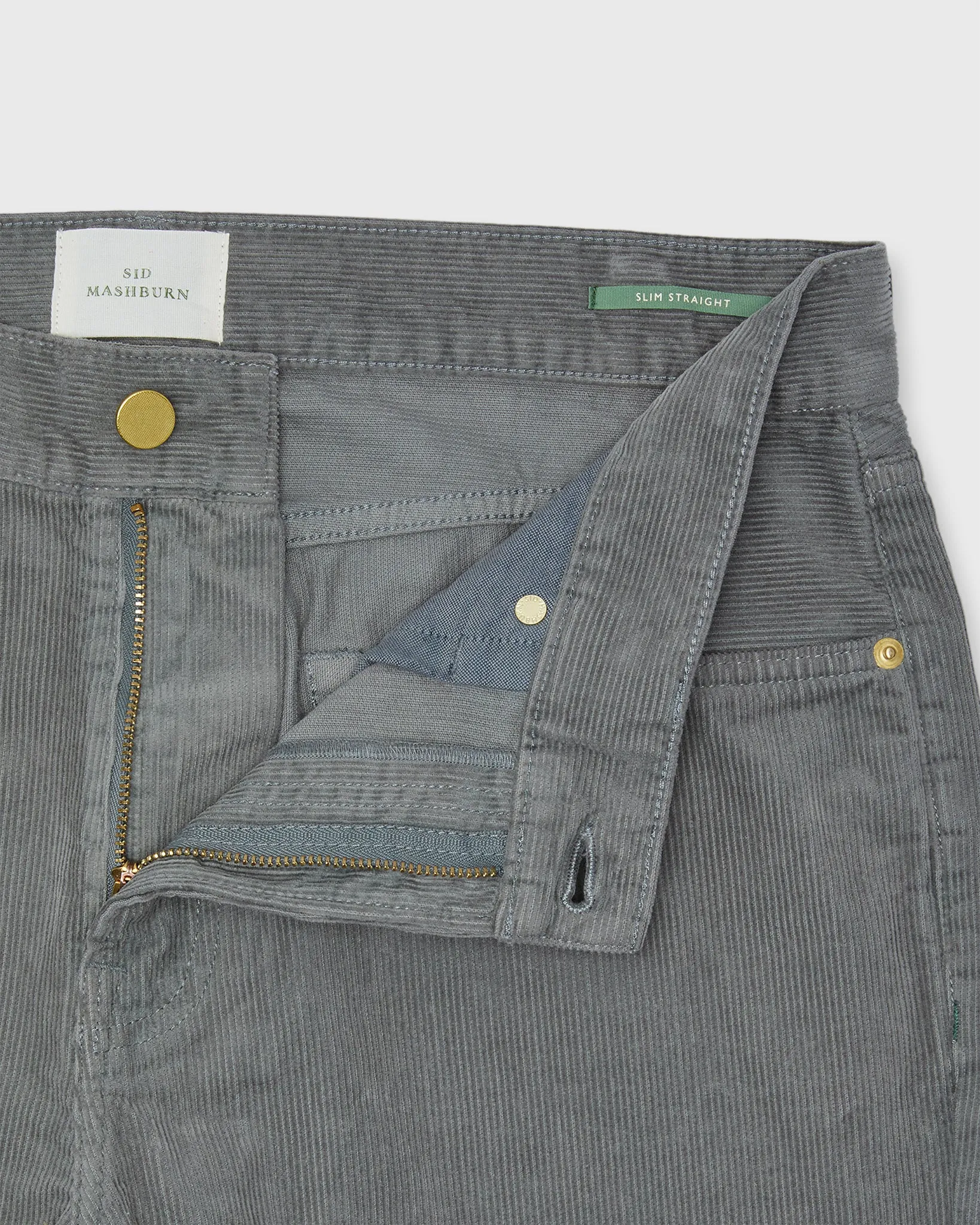 Slim Straight 5-Pocket Pant in Ash Garment-Dyed Corduroy sold by Mashburn product image thumbnail 3