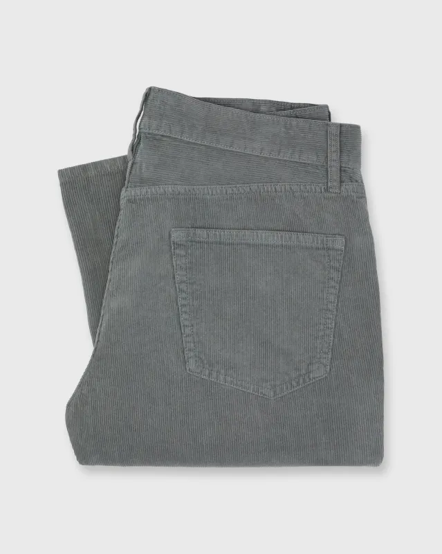 Slim Straight 5-Pocket Pant in Ash Garment-Dyed Corduroy sold by Mashburn