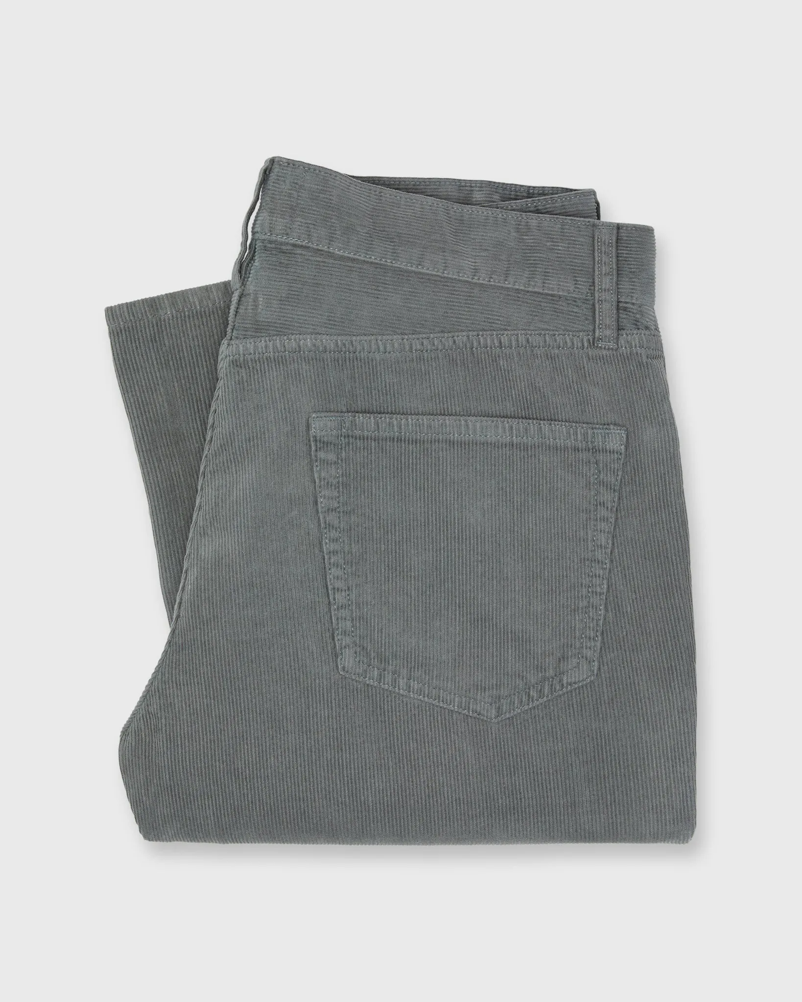 Slim Straight 5-Pocket Pant in Ash Garment-Dyed Corduroy sold by Mashburn