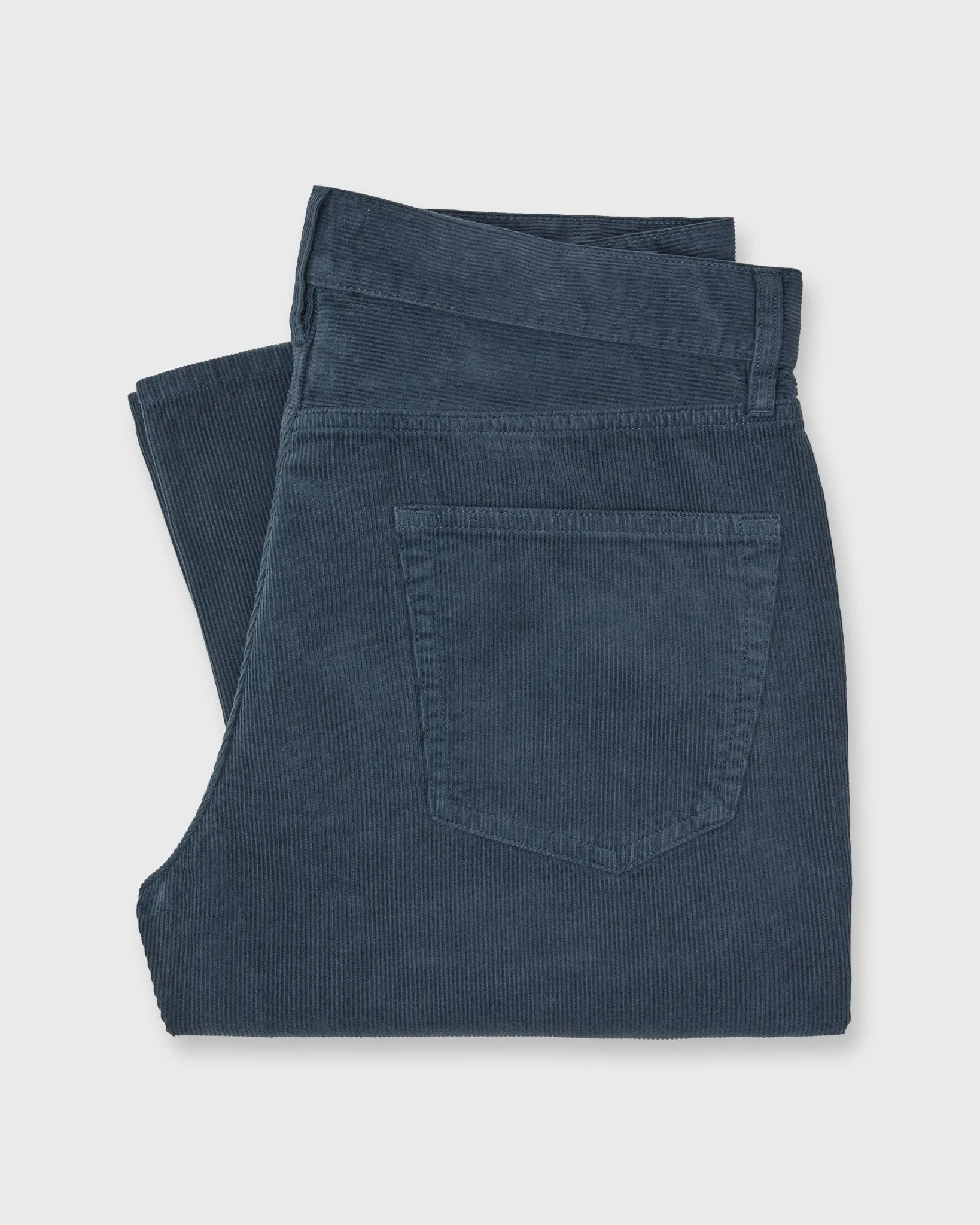 Slim Straight 5-Pocket Pant in Atlantic Garment-Dyed Corduroy sold by Mashburn