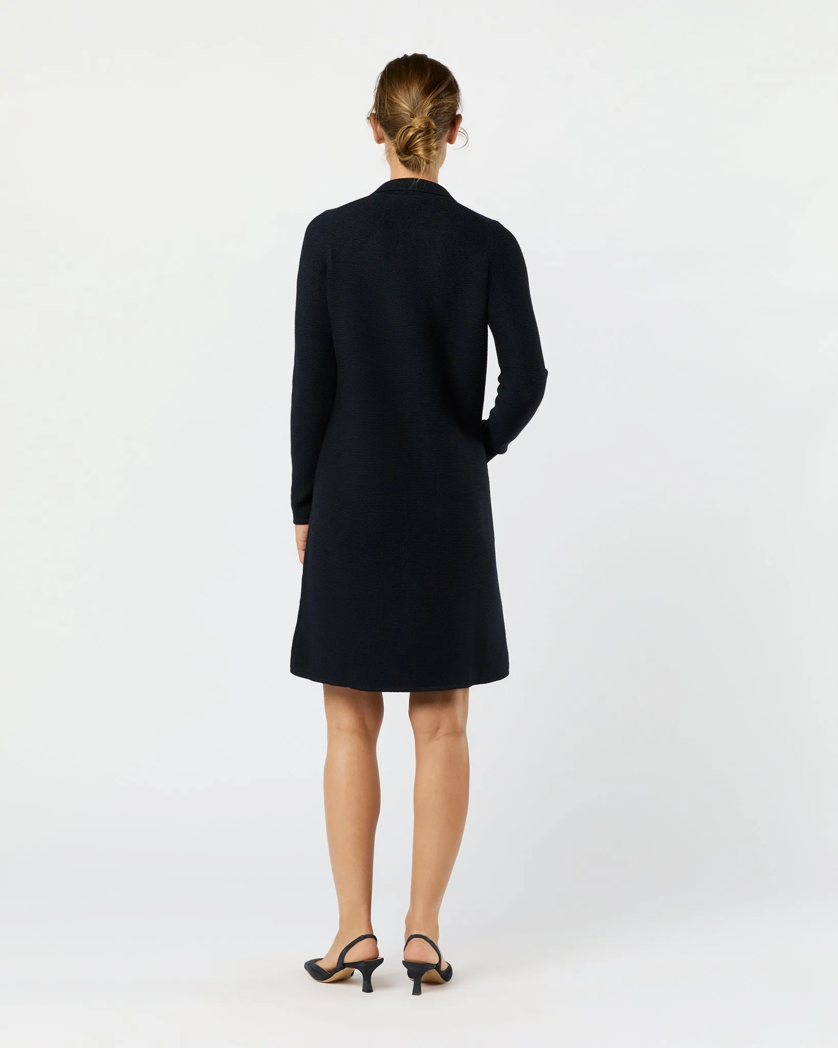 Elise Dress in Navy Extra Fine Merino Wool sold by Mashburn product image thumbnail 4
