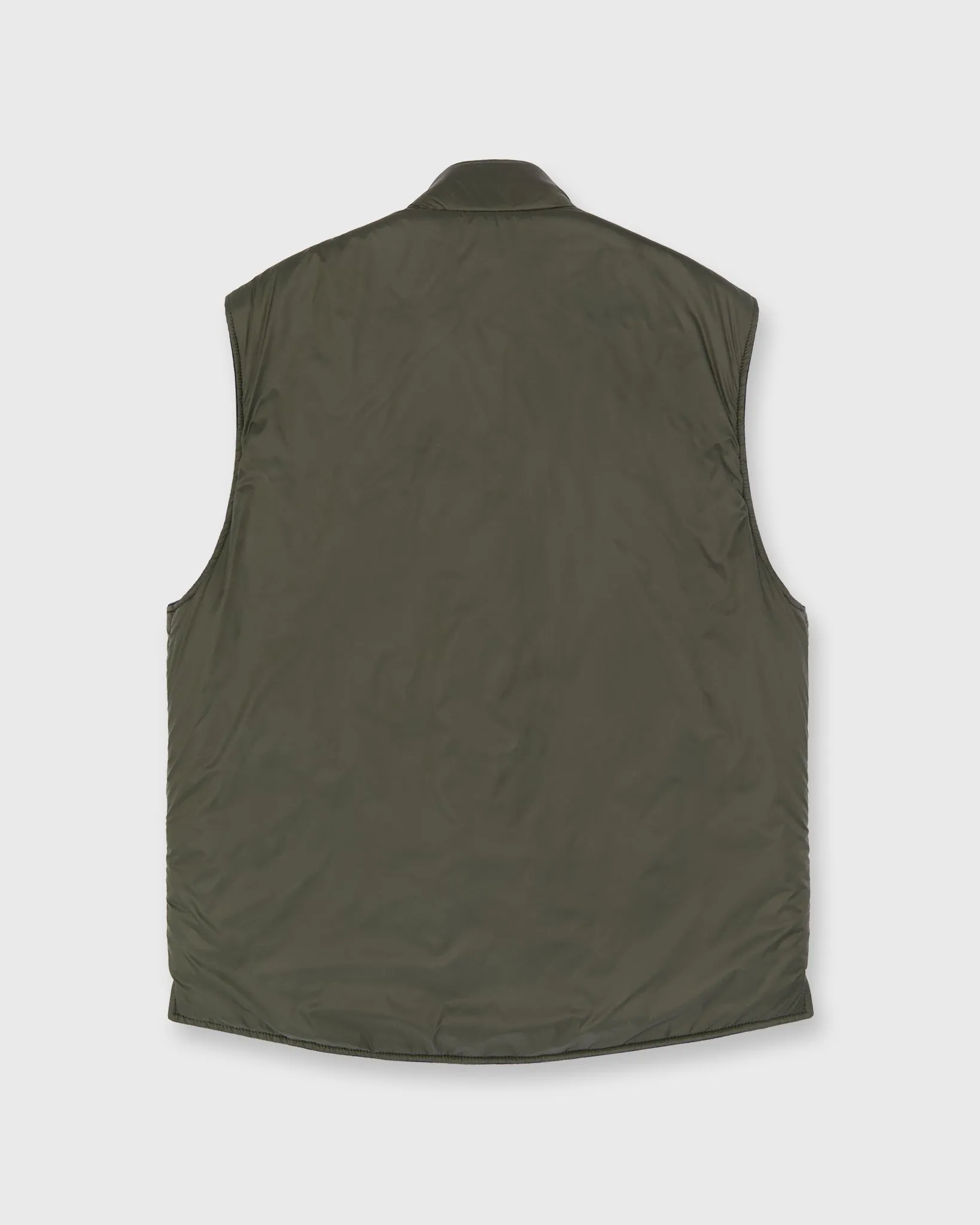 Reversible Cashpad Zip Vest in Olive Nylon/Navy Cashmere Flannel sold by Mashburn product image thumbnail 3