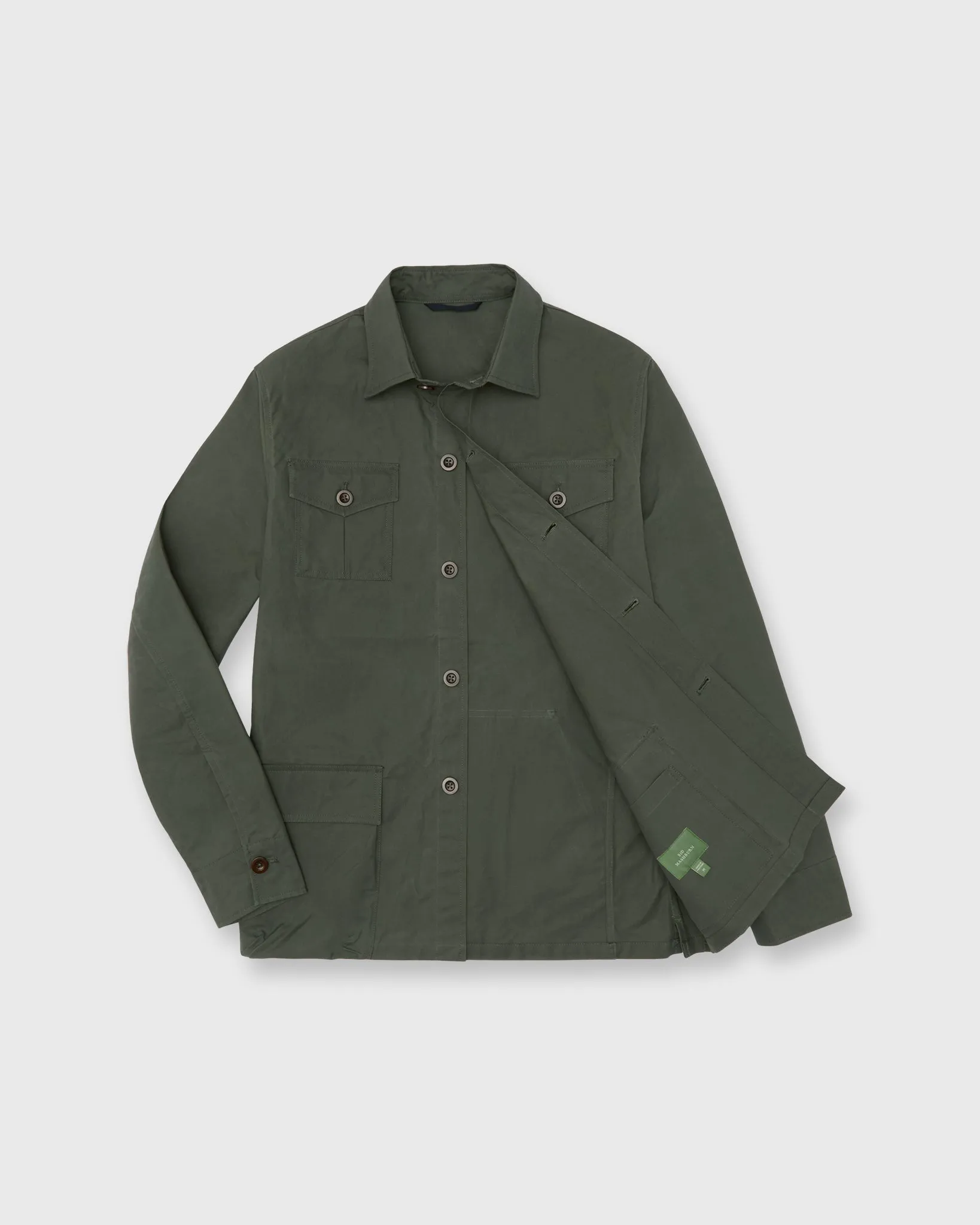 Military Jacket in Green Dry Waxed Poplin sold by Mashburn product image thumbnail 2