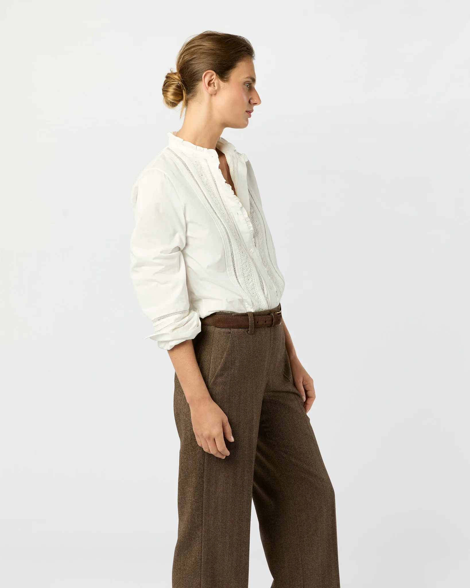 Lina Blouse in Ivory Poplin sold by Mashburn product image thumbnail 5