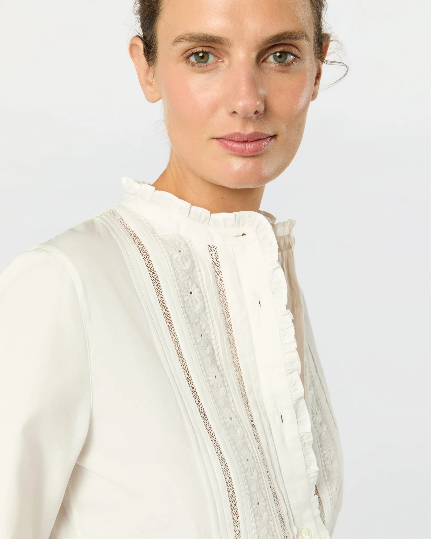 Lina Blouse in Ivory Poplin sold by Mashburn product image thumbnail 4