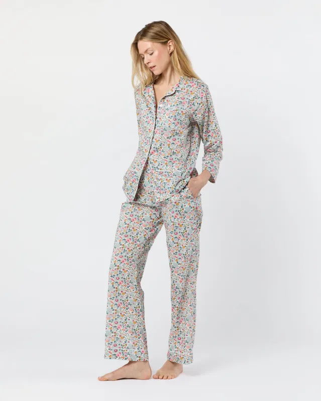 Pajama Set in Blue Betsy Liberty Fabric made by Mashburn