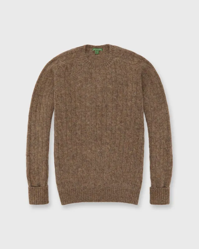 Washed Cable-Knit Crewneck Sweater in Crofter Wool sold by Mashburn