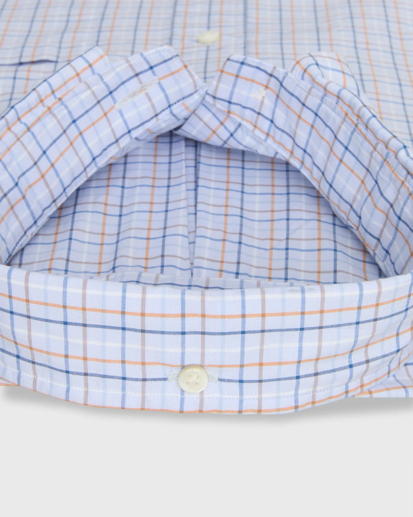 Button-Down Sport Shirt in Lavender/Maize/Blue Multi Tattersall Poplin sold by Mashburn product image thumbnail 3