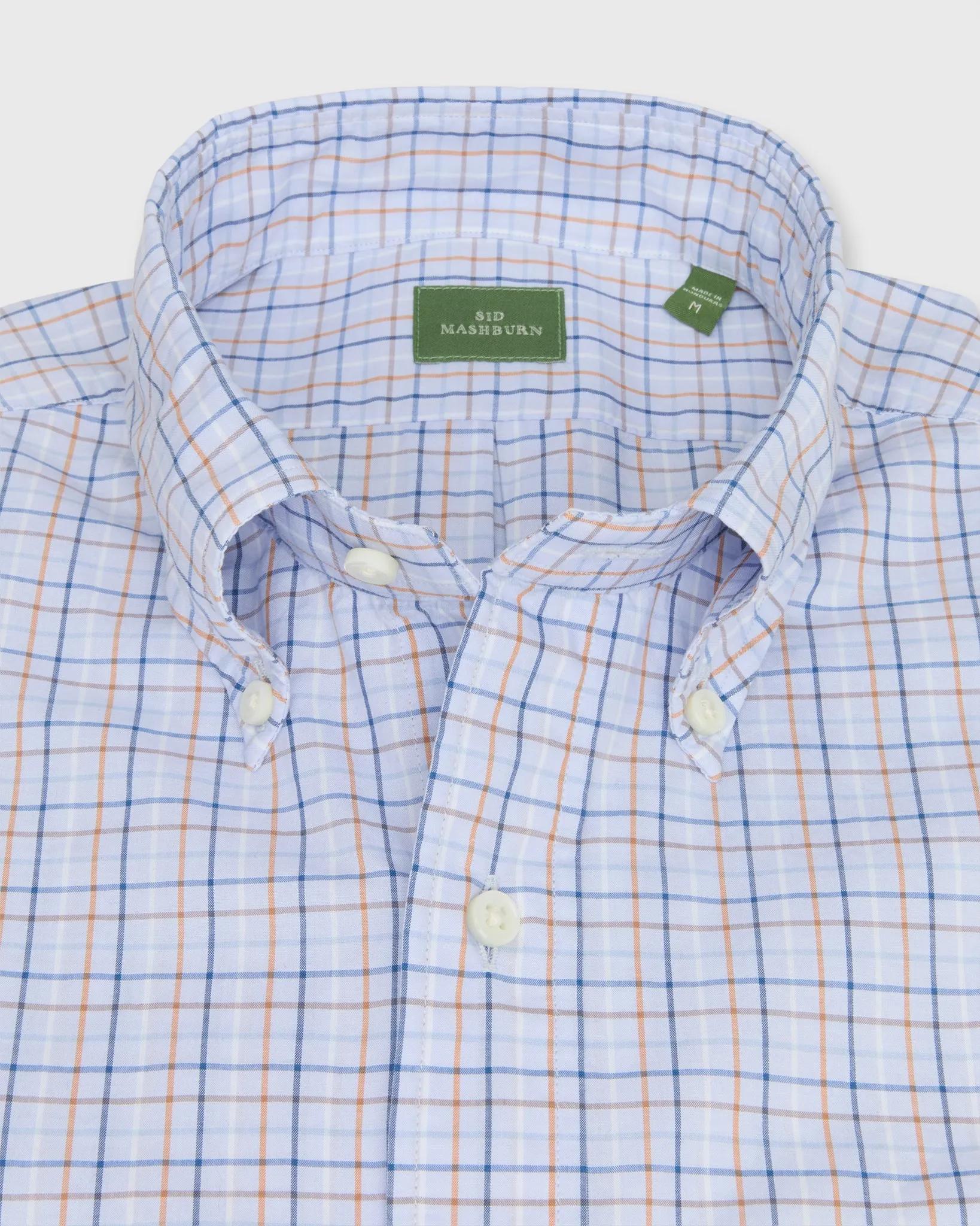 Button-Down Sport Shirt in Lavender/Maize/Blue Multi Tattersall Poplin sold by Mashburn product image thumbnail 2