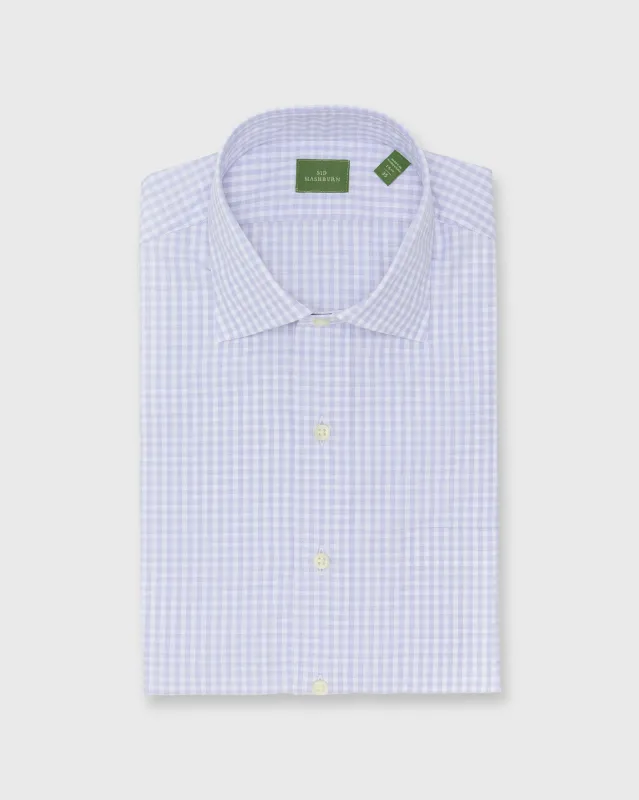 Spread Collar Dress Shirt in Lavender Gingham Poplin sold by Mashburn
