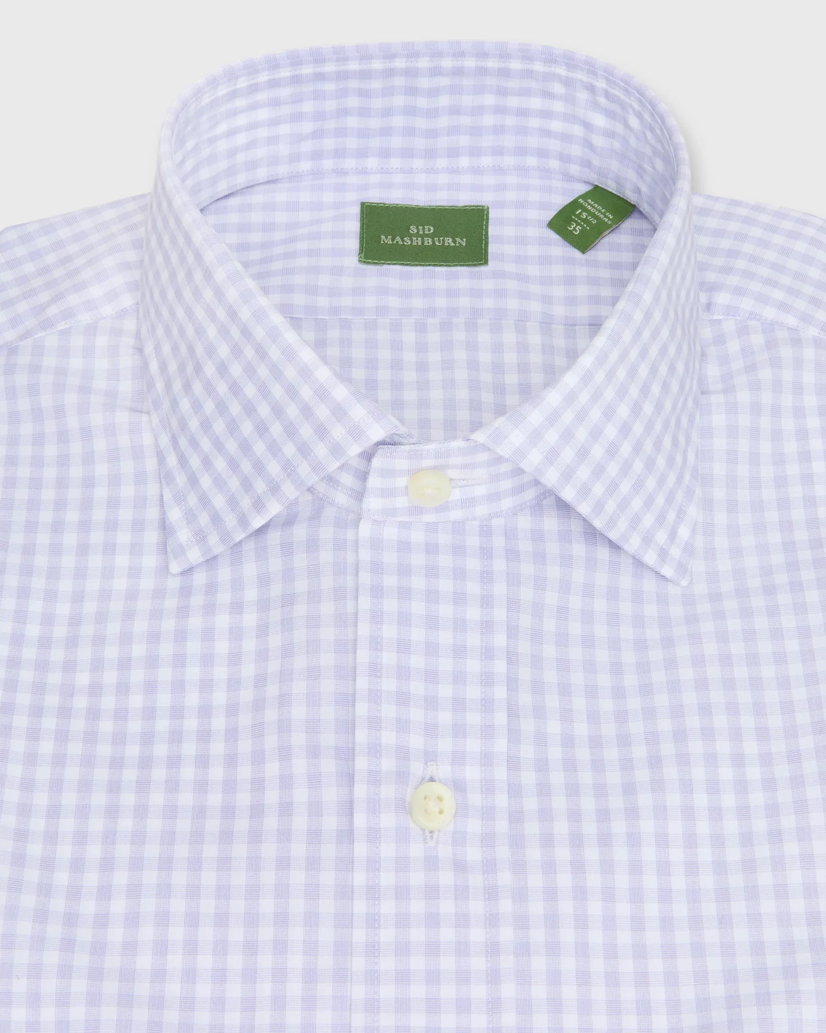 Spread Collar Dress Shirt in Lavender Gingham Poplin sold by Mashburn product image thumbnail 2