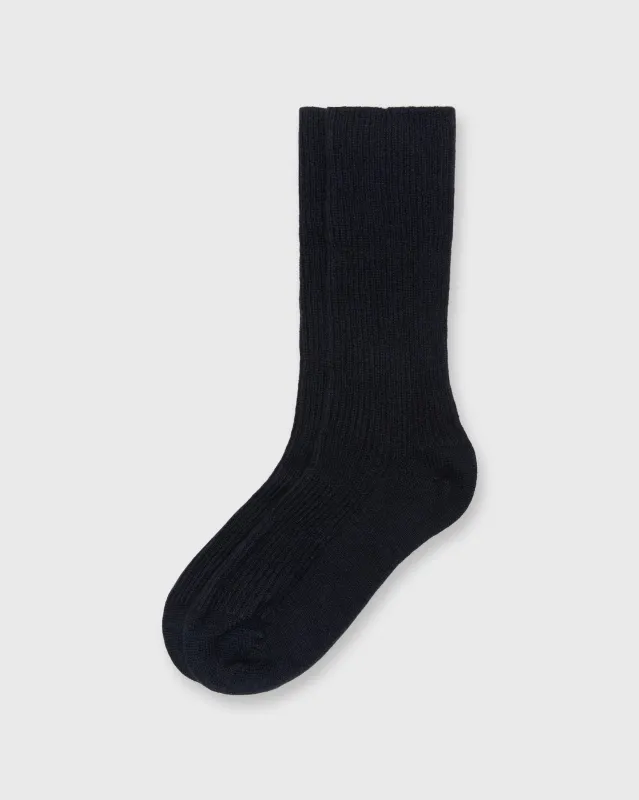 Cashmere Ribbed Socks in Dark Navy sold by Mashburn