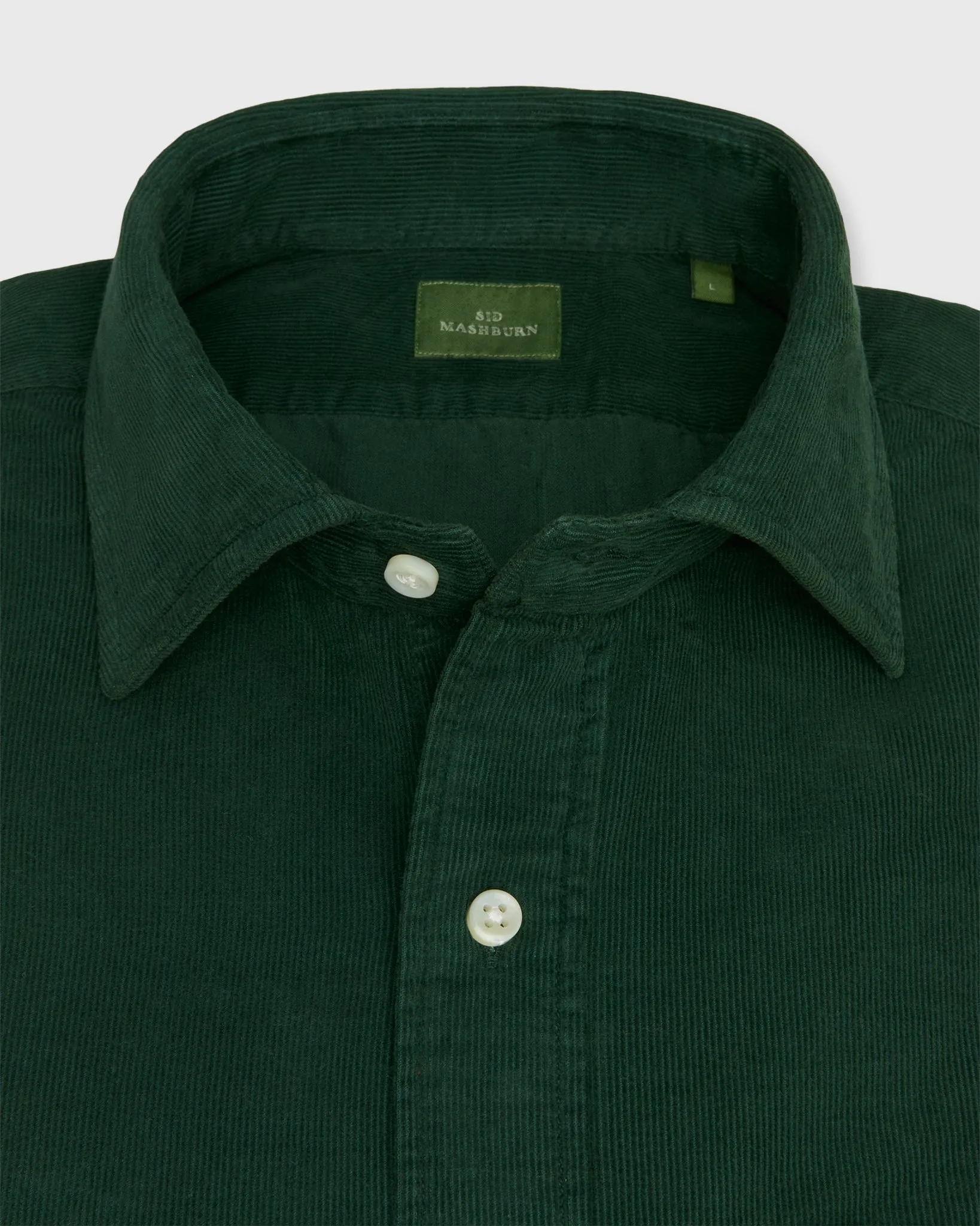 Spread Collar Sport Shirt in Forest Corduroy sold by Mashburn product image thumbnail 2