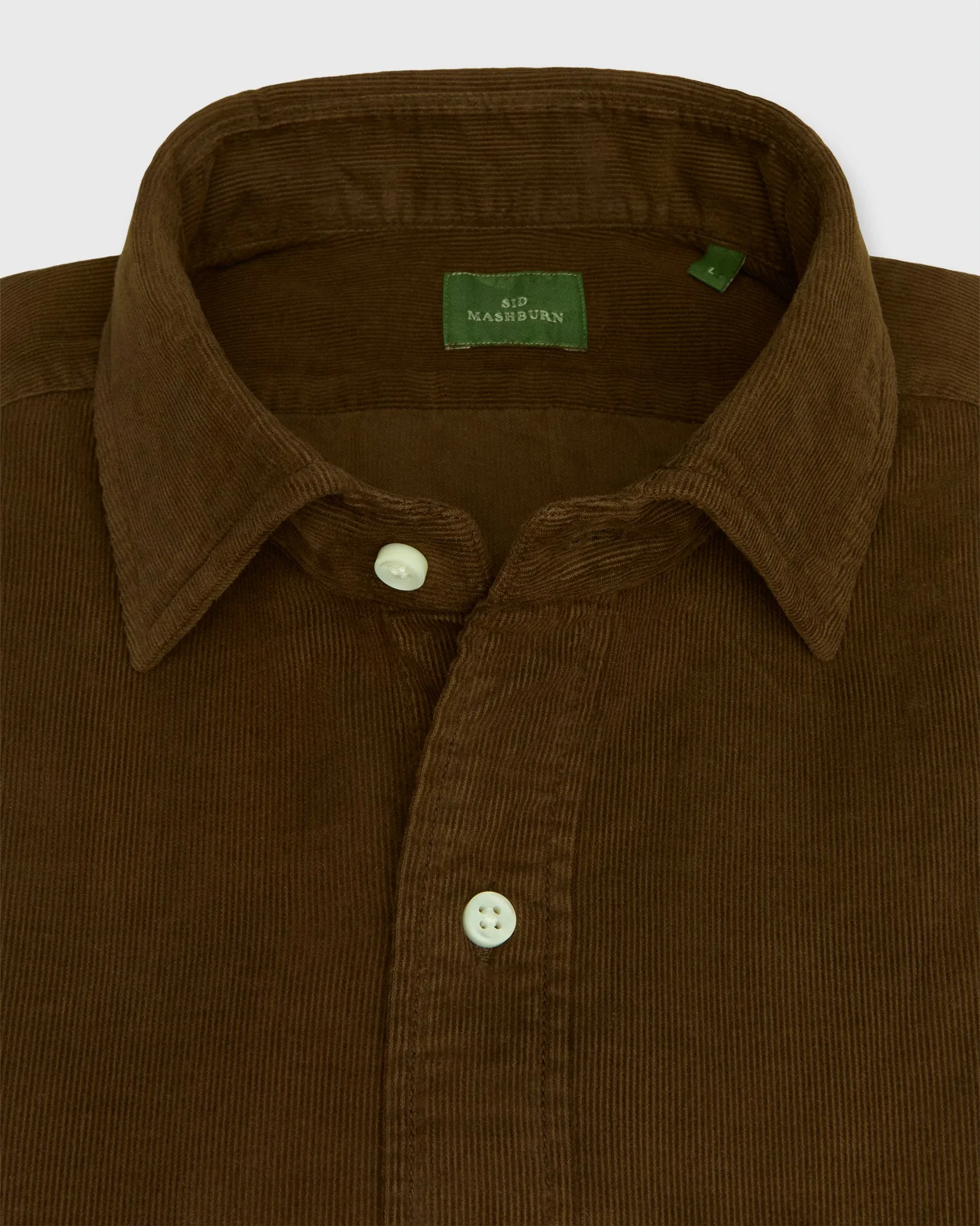 Spread Collar Sport Shirt in Brown Corduroy sold by Mashburn product image thumbnail 2