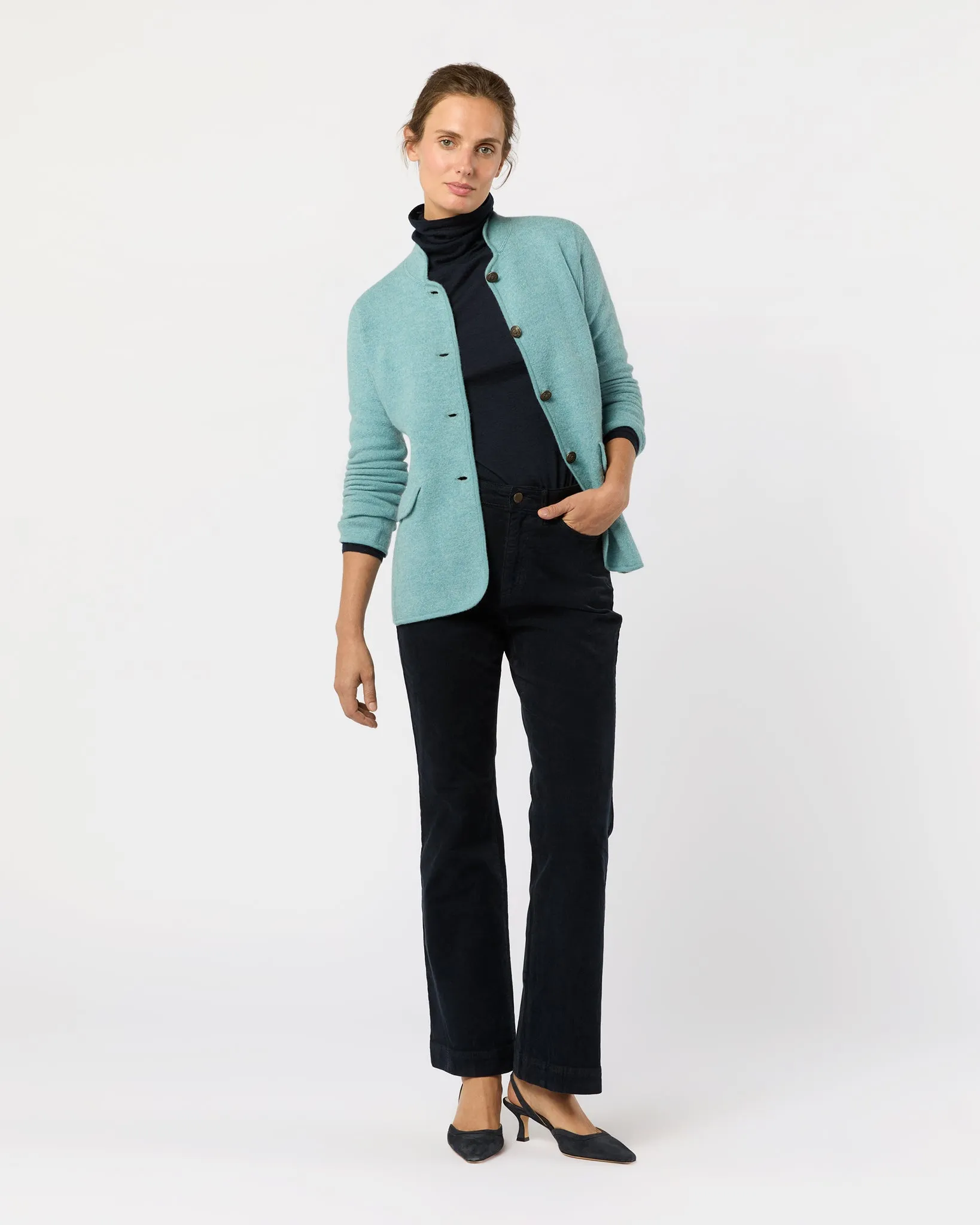 Tyrolean Jacket in Misty Blue Boiled Wool sold by Mashburn product image thumbnail 4