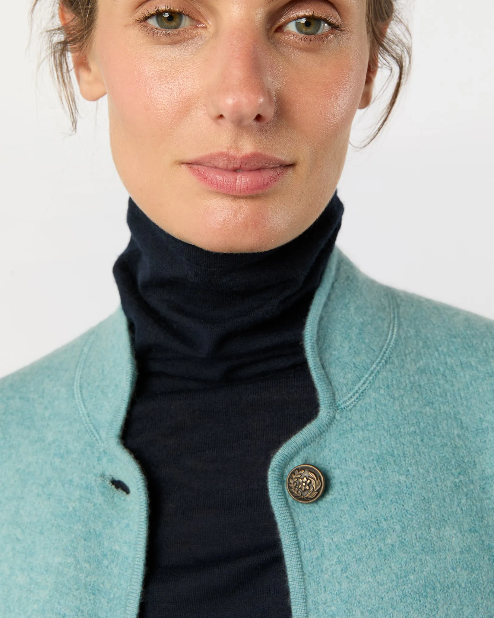 Tyrolean Jacket in Misty Blue Boiled Wool sold by Mashburn product image thumbnail 3