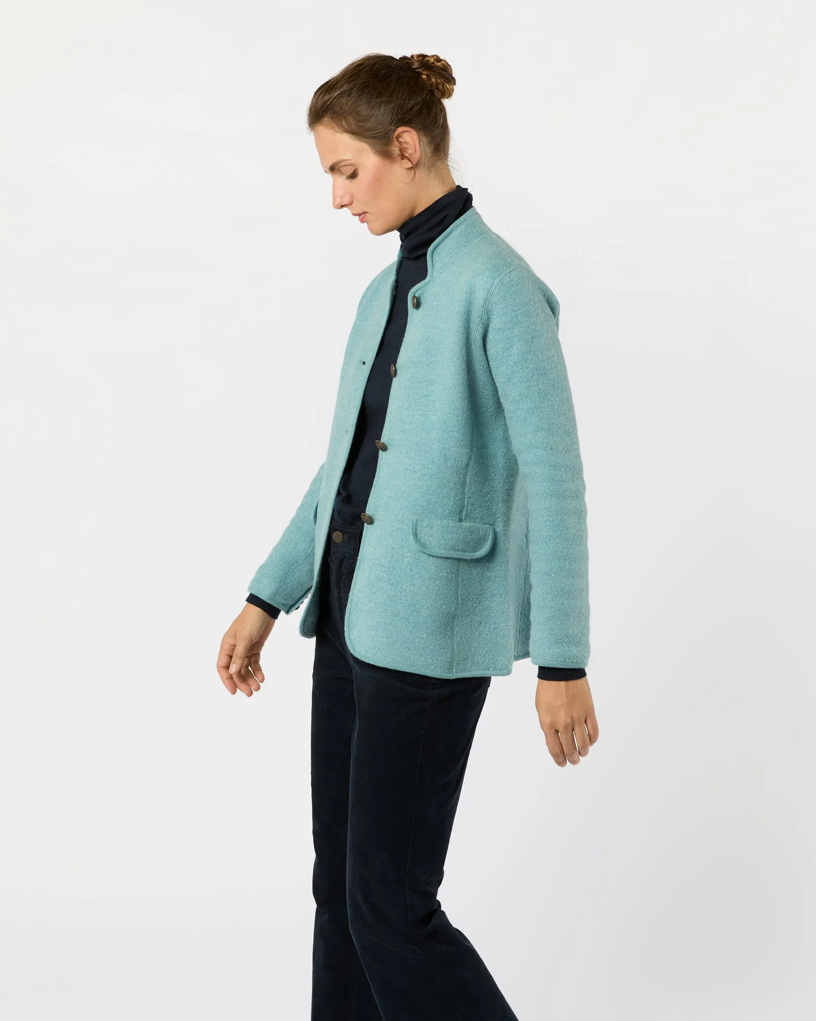 Tyrolean Jacket in Misty Blue Boiled Wool sold by Mashburn product image thumbnail 5