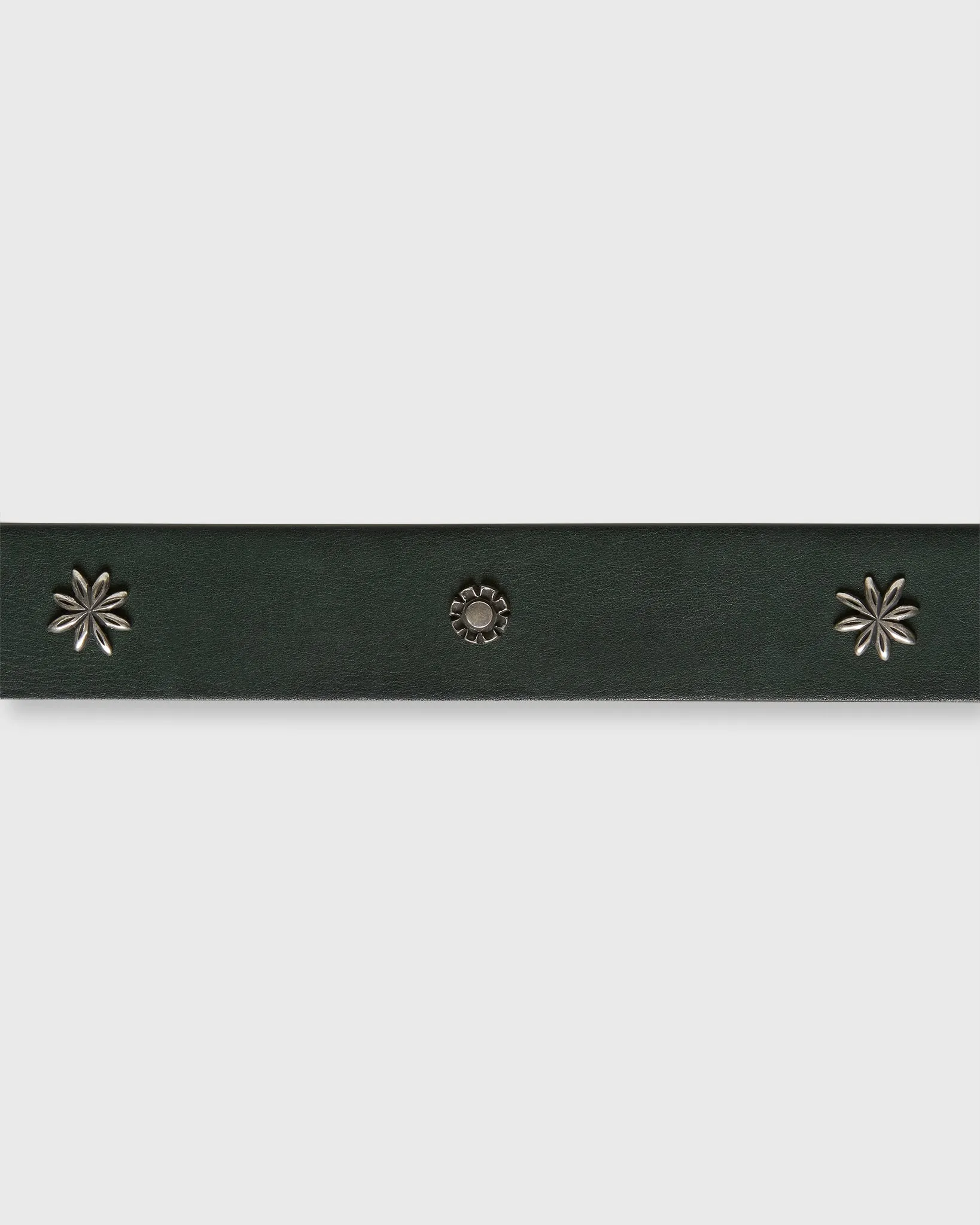 1.5" Edelweiss Studded Belt in Dark Green Leather sold by Mashburn product image thumbnail 4