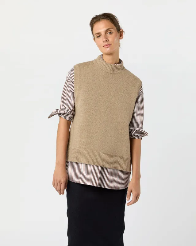 Marion Sweater in Heather Mink Cashmere sold by Mashburn