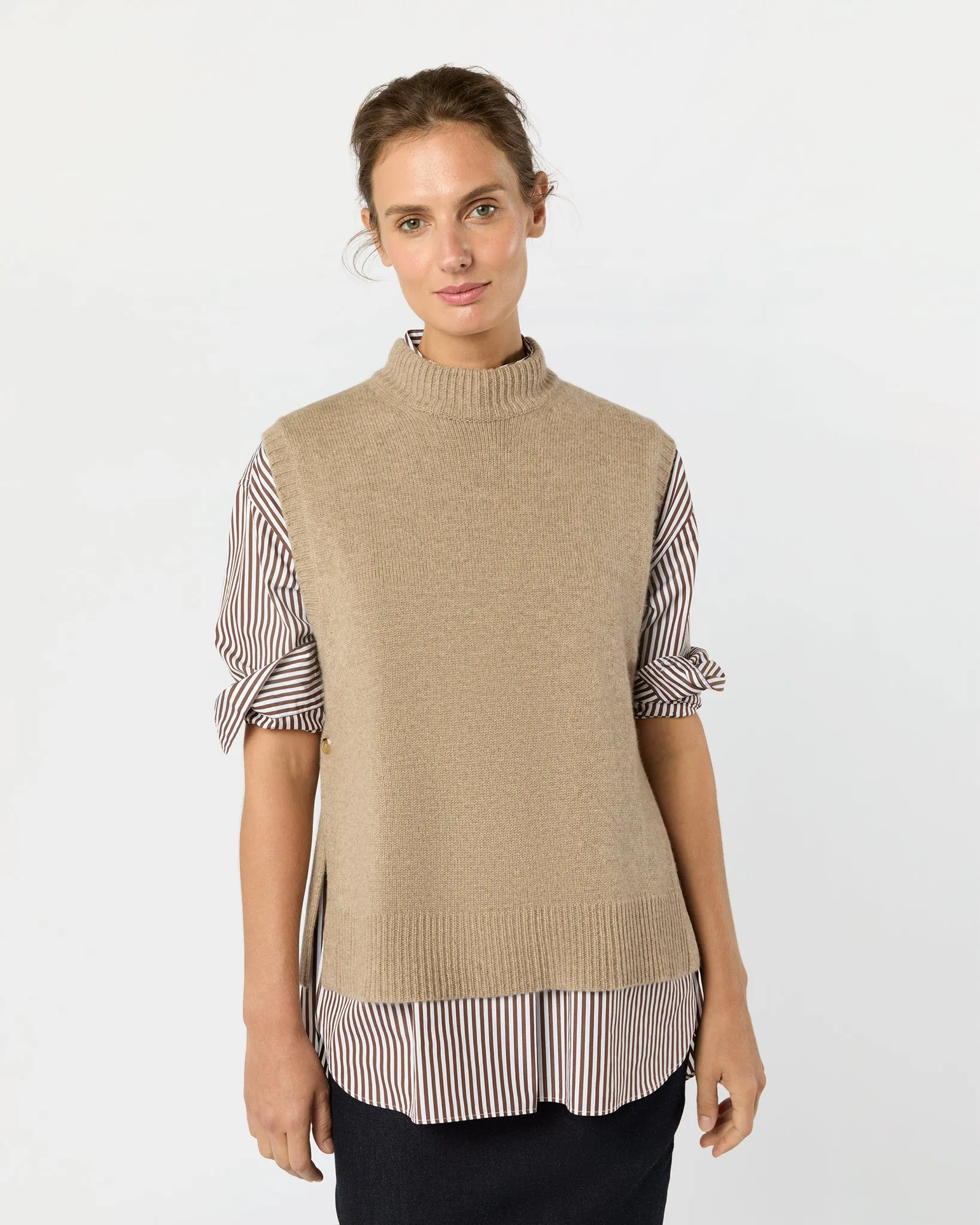 Marion Sweater in Heather Mink Cashmere sold by Mashburn product image thumbnail 4