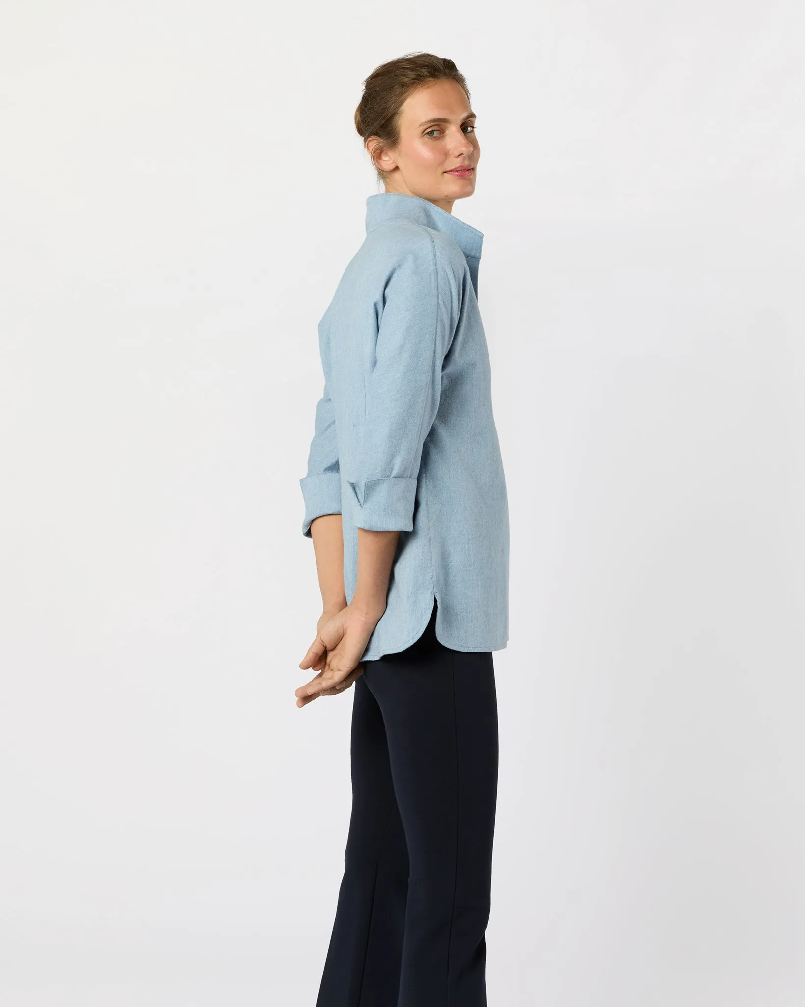 Fanny Shirt in Sky Brushed Twill sold by Mashburn product image thumbnail 4