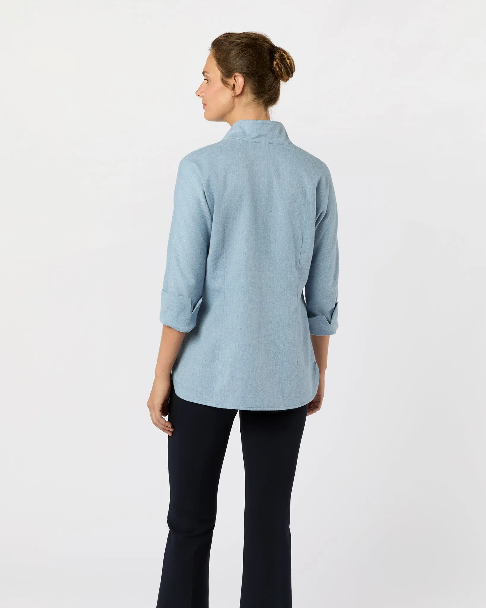 Fanny Shirt in Sky Brushed Twill sold by Mashburn product image thumbnail 5