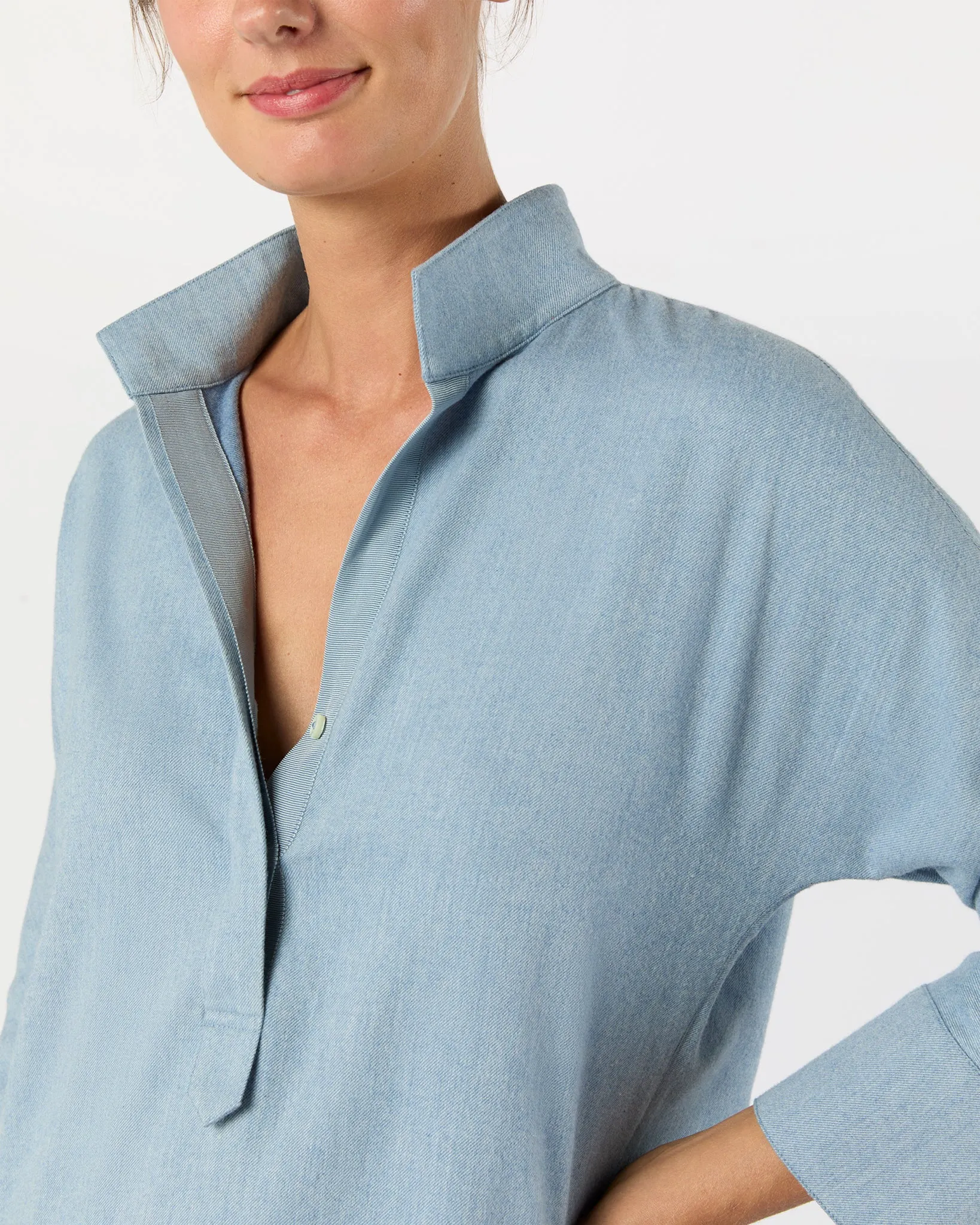 Fanny Shirt in Sky Brushed Twill sold by Mashburn product image thumbnail 2