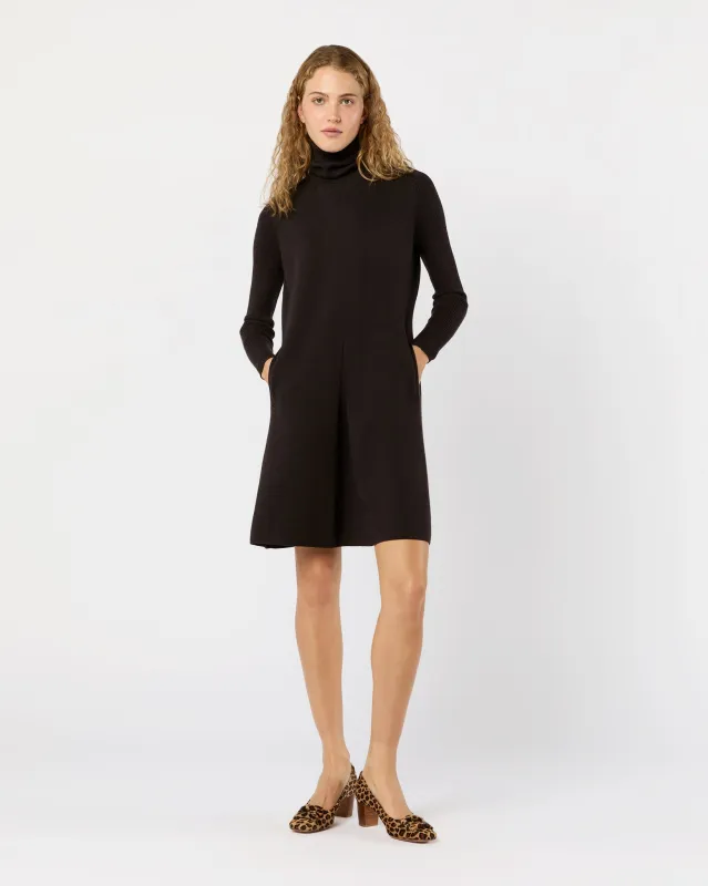 Fosette Dress in Chocolate Extra Fine Merino Wool sold by Mashburn