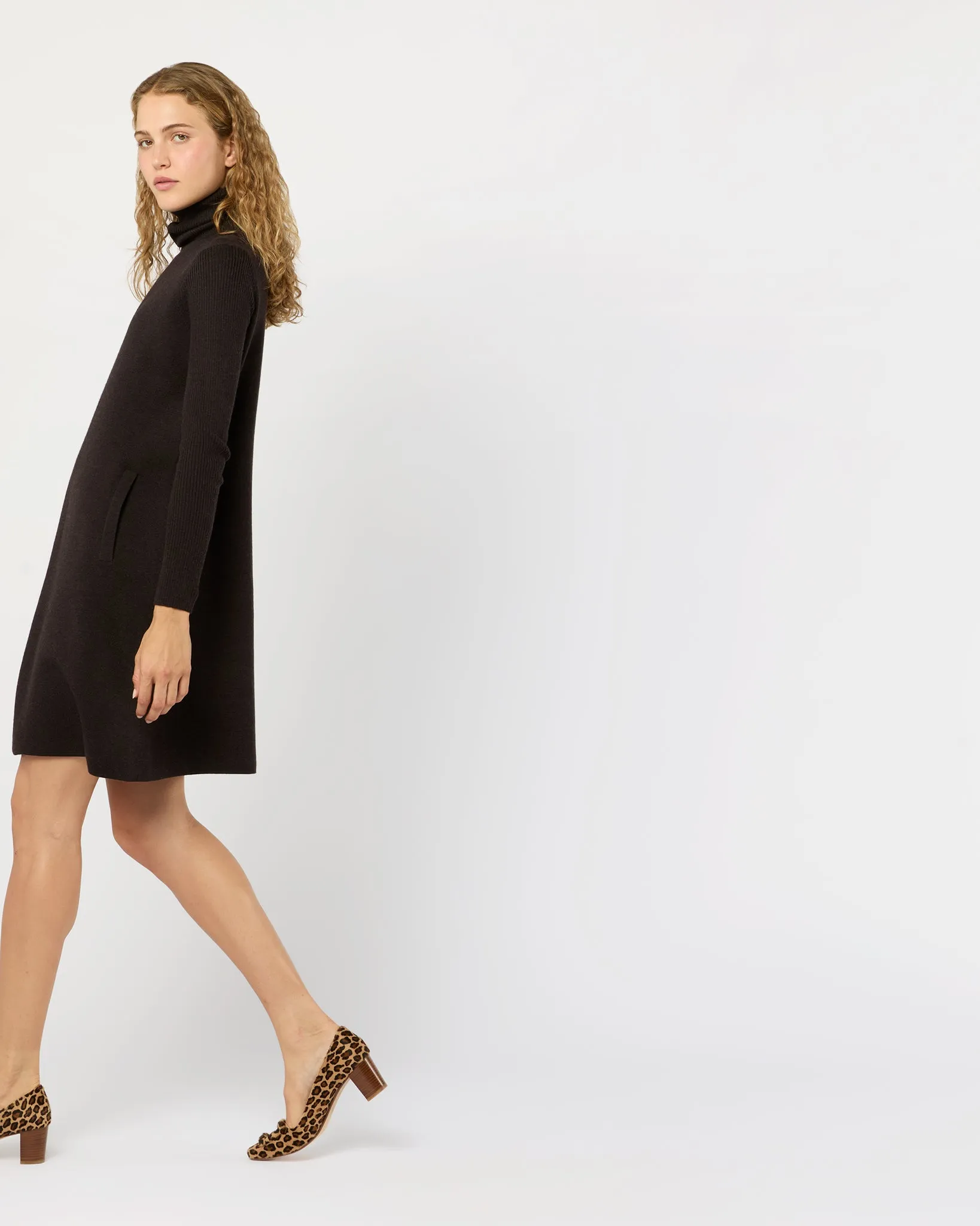Fosette Dress in Chocolate Extra Fine Merino Wool sold by Mashburn product image thumbnail 4