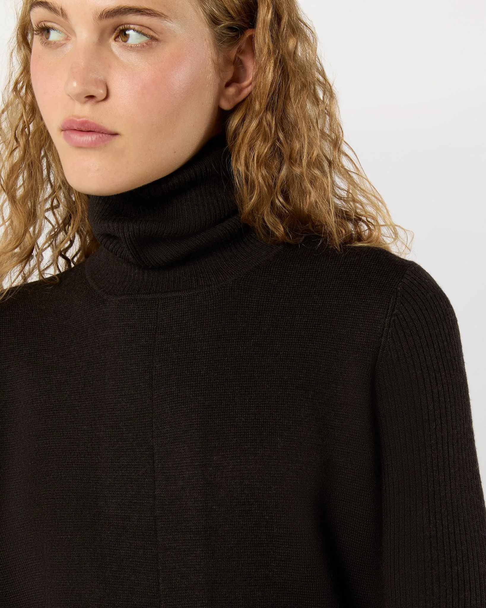 Fosette Dress in Chocolate Extra Fine Merino Wool sold by Mashburn product image thumbnail 3