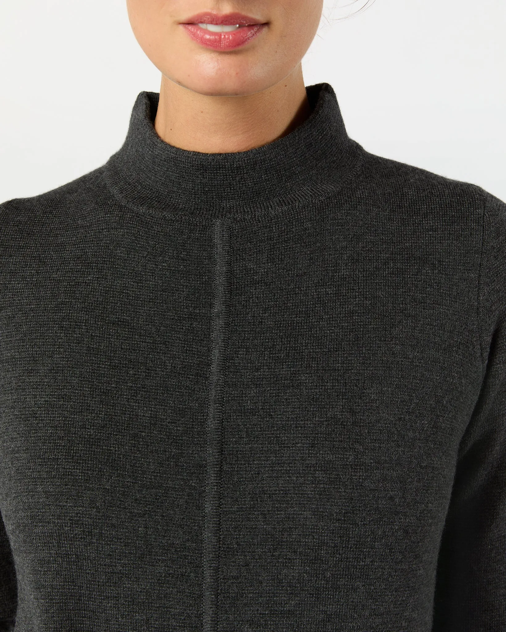 Lindsey Dress in Charcoal Extra Fine Merino Wool sold by Mashburn product image thumbnail 3