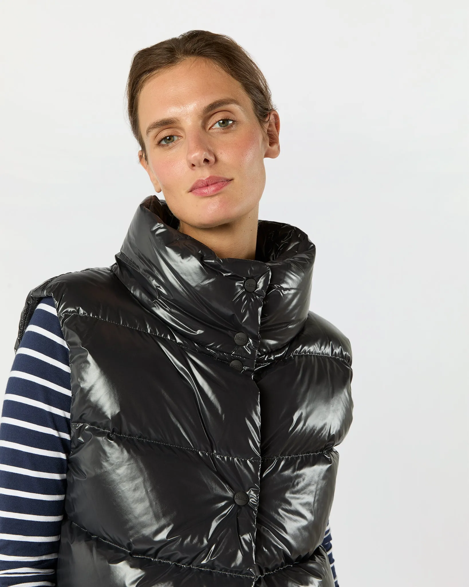 Gloss Snap Front Vest in Charcoal sold by Mashburn product image thumbnail 2