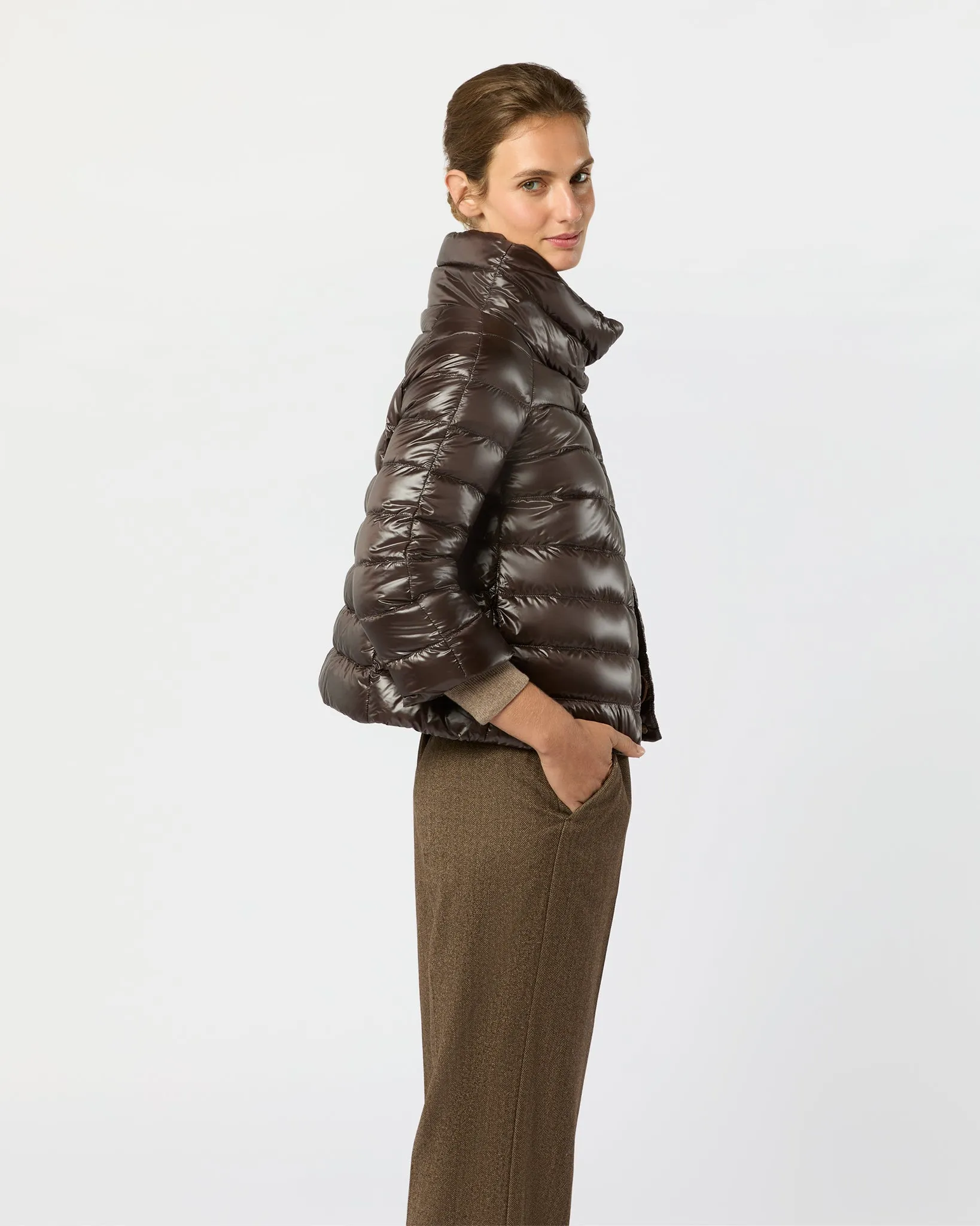 Sofia 3/4 Sleeve Bolero Jacket in Dark Brown sold by Mashburn product image thumbnail 5