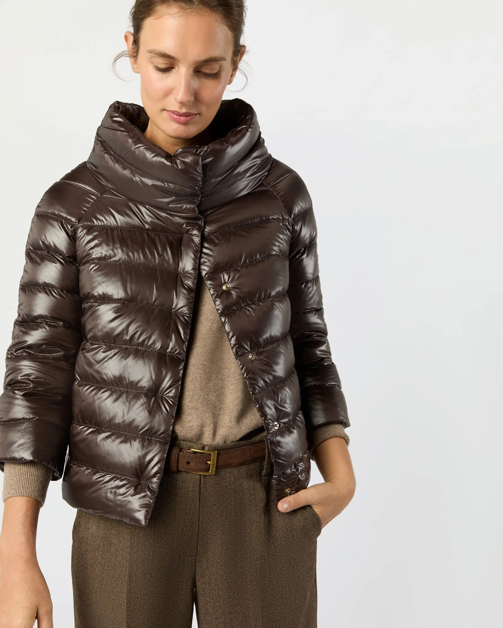 Sofia 3/4 Sleeve Bolero Jacket in Dark Brown sold by Mashburn product image thumbnail 4