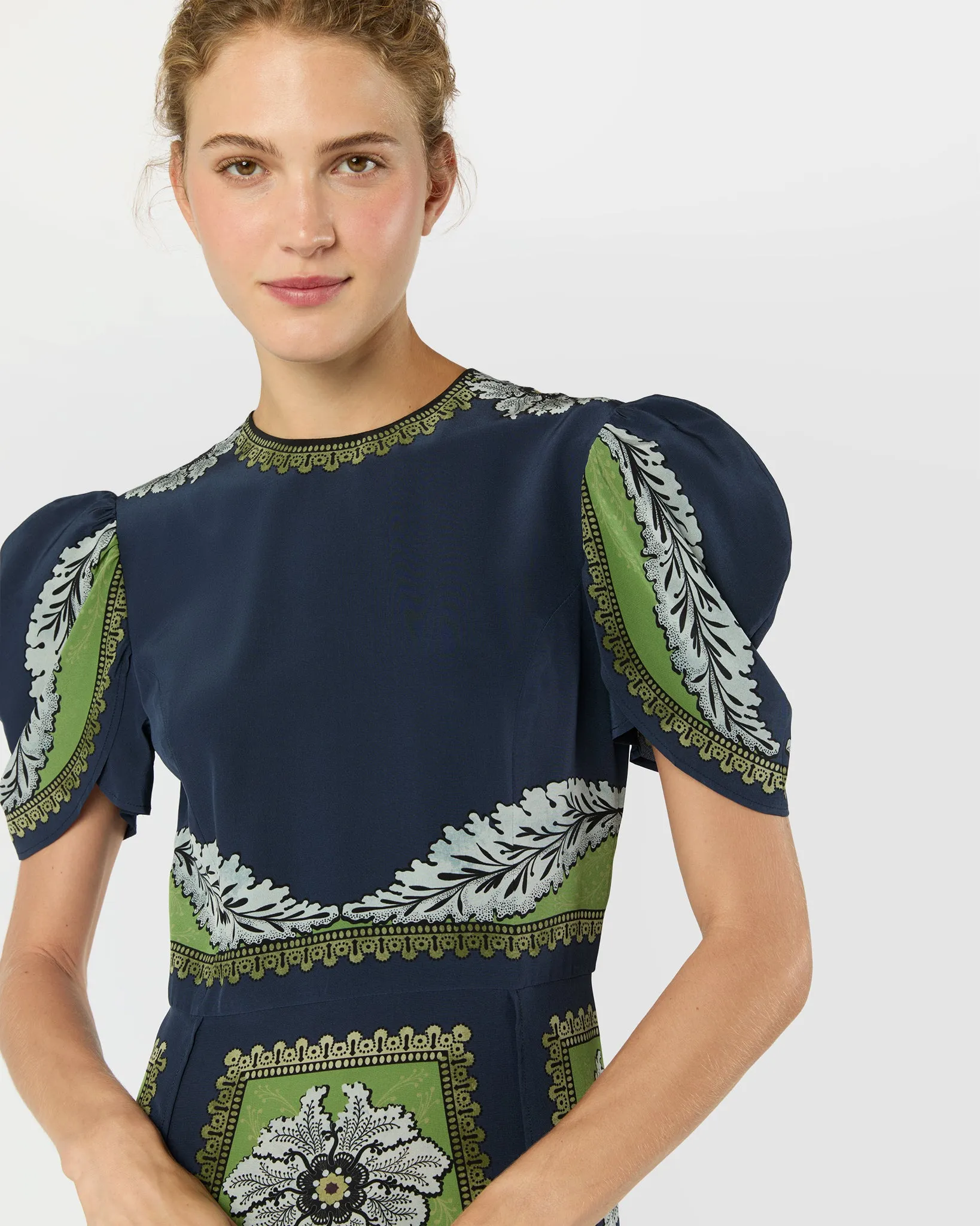 Cherie Scarf Dress in Navy Bounty Crepe De Chine sold by Mashburn product image thumbnail 2