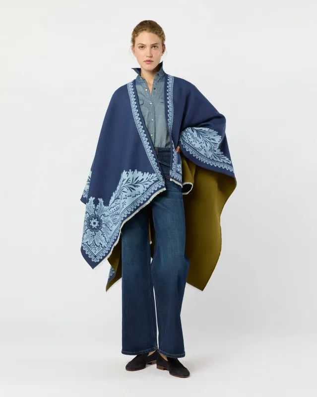 Poncho in Light Blue Nucleus Wool/Silk sold by Mashburn