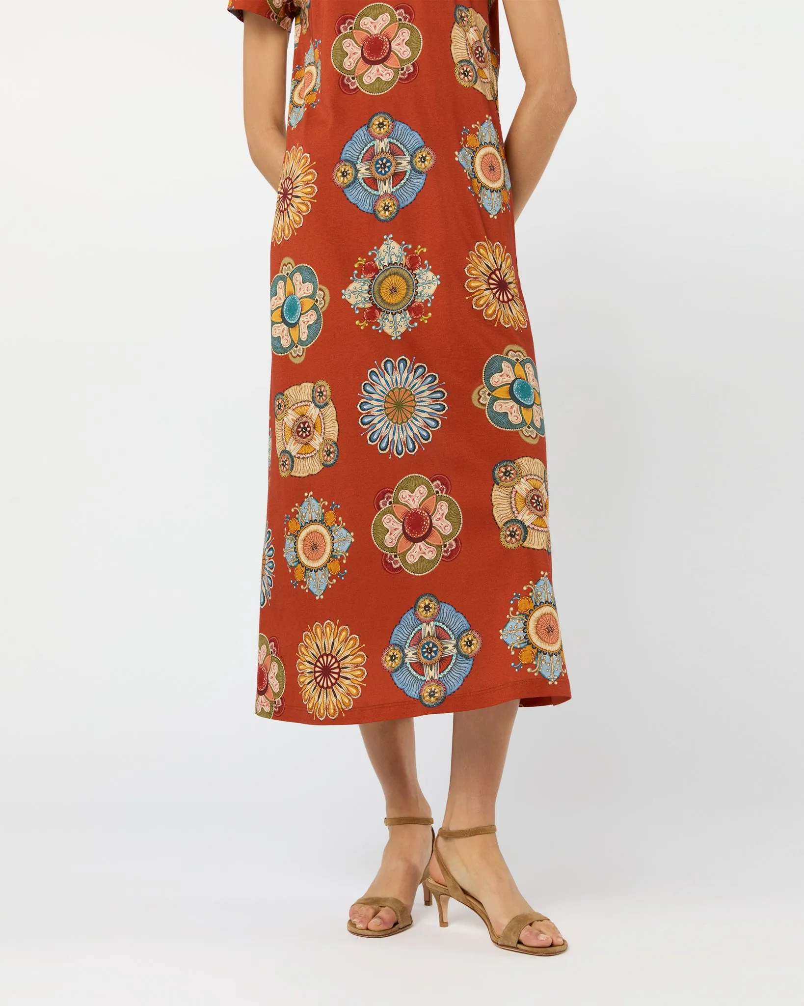 Sporty Swing Dress in Rust Nucleus Cotton Jersey sold by Mashburn product image thumbnail 4