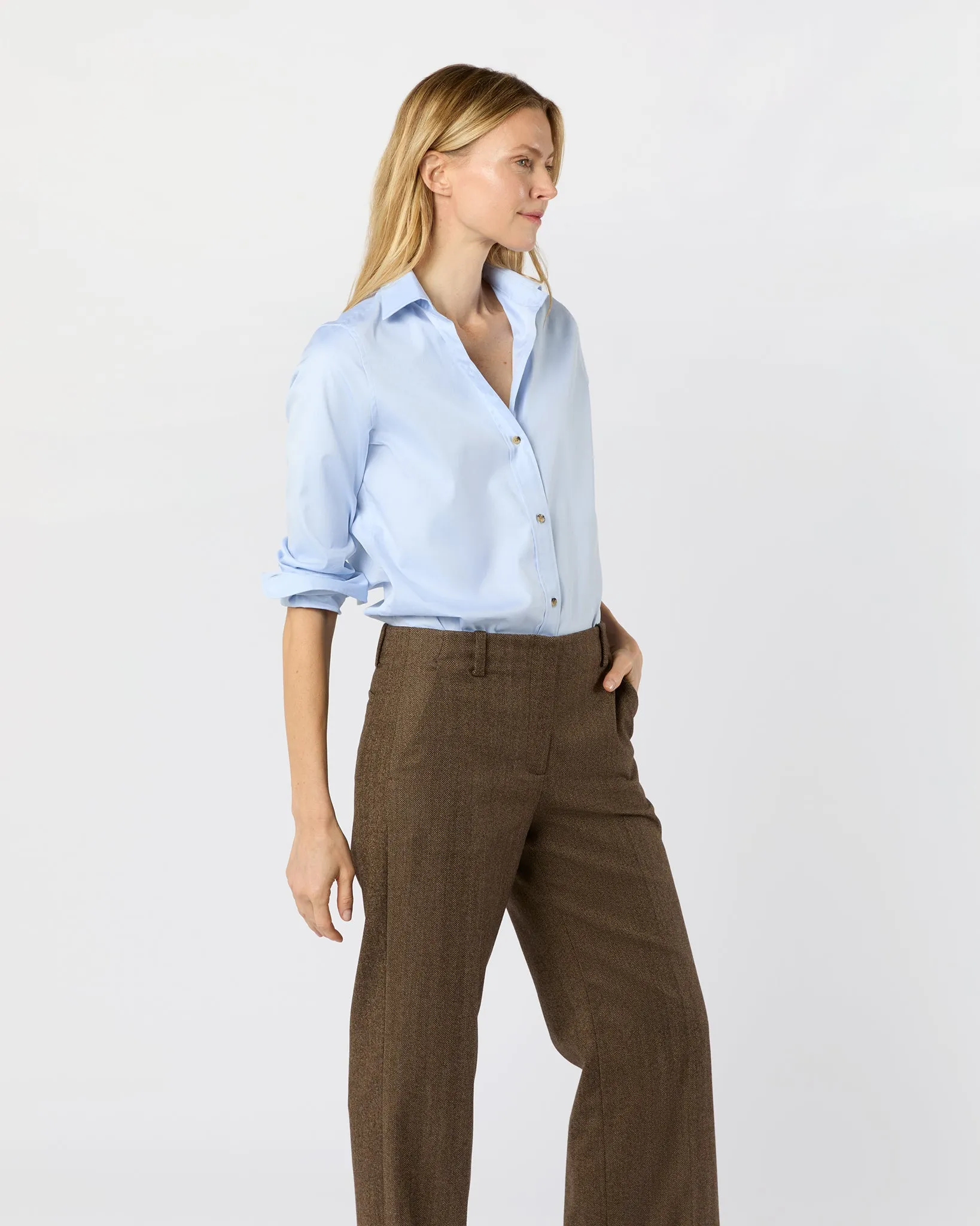 Sidney Shirt in Sky Pinpoint sold by Mashburn product image thumbnail 5