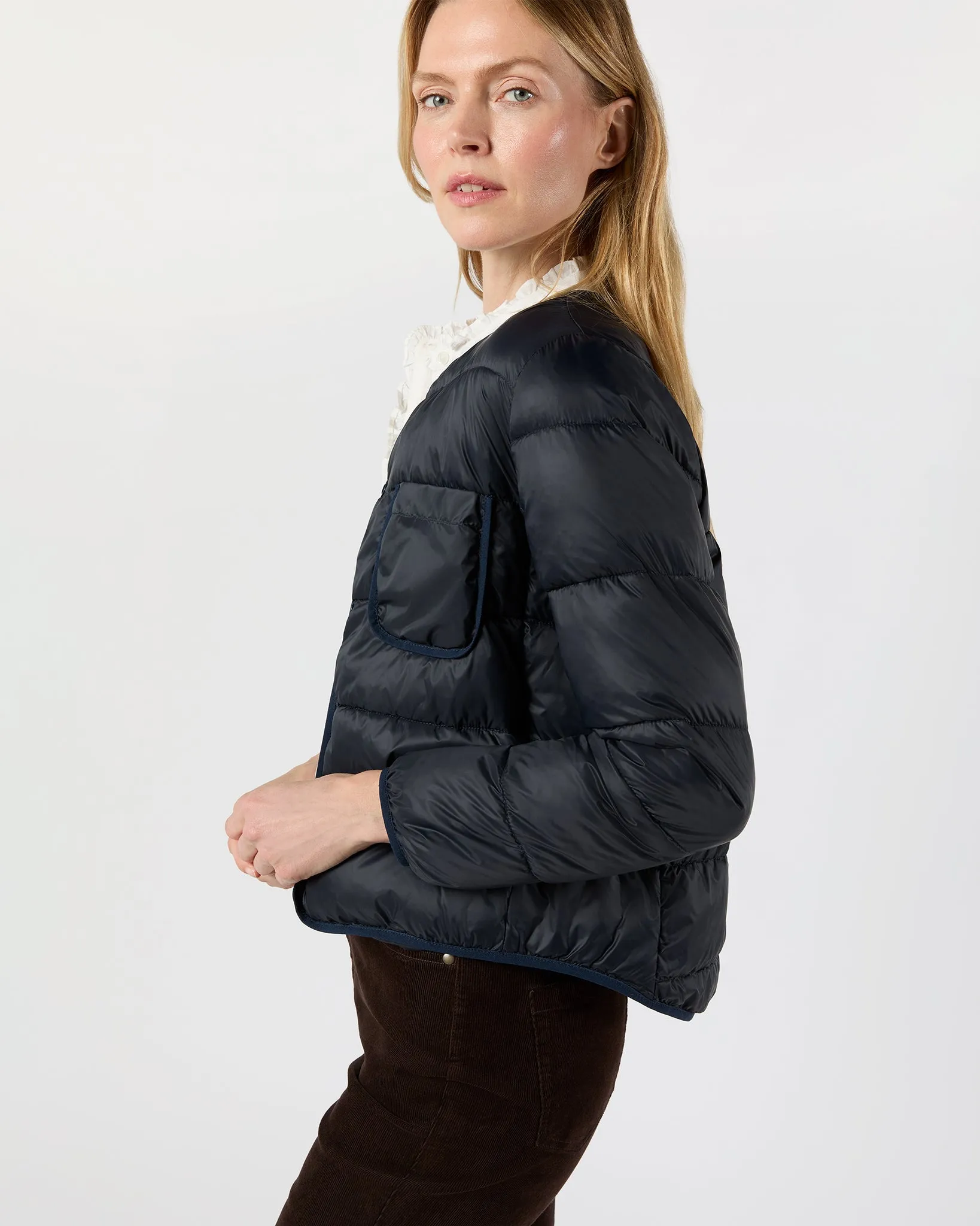 Minnie Cashball Puffer Jacket in Navy Nylon sold by Mashburn product image thumbnail 3