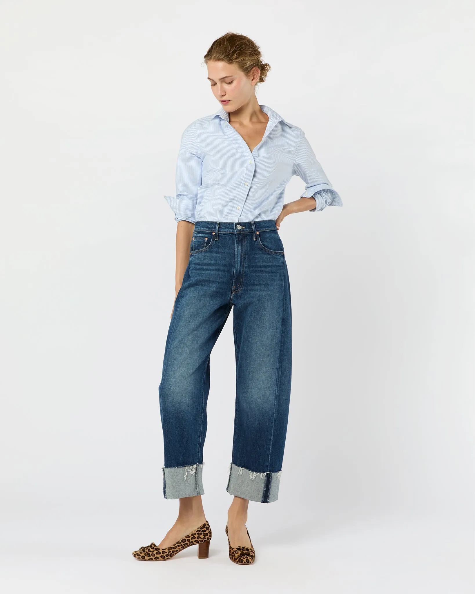 The Half-Pipe Ankle Cuff Fray Jean in Perfectly Imperfect sold by Mashburn