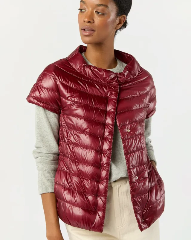 Emilia Cap-Sleeve Jacket in Deep Scarlett sold by Mashburn