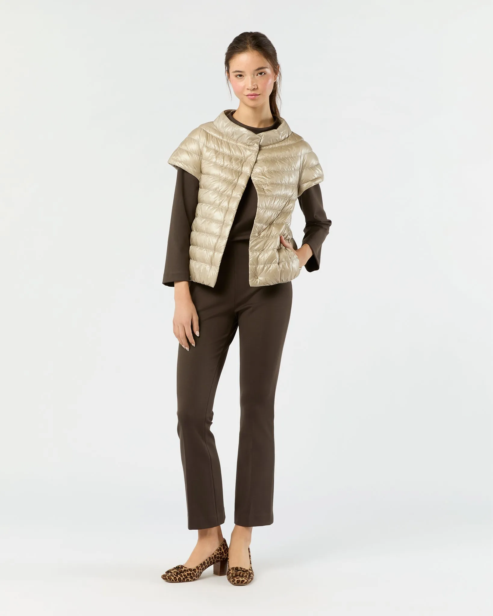 Emilia Cap-Sleeve Jacket in Champagne sold by Mashburn product image thumbnail 3