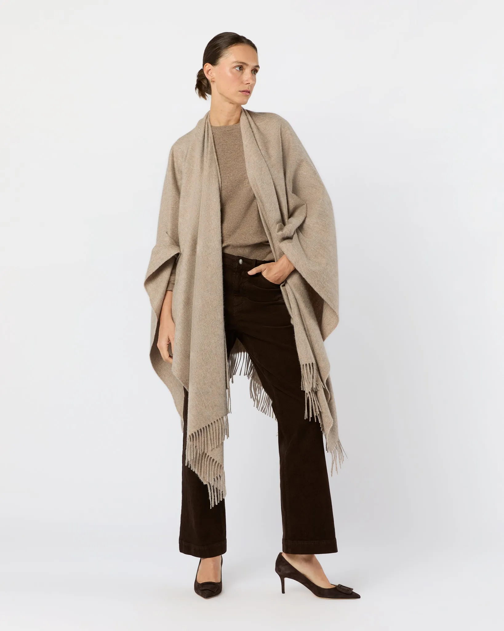Cashmere Cape in Ash sold by Mashburn product image thumbnail 2