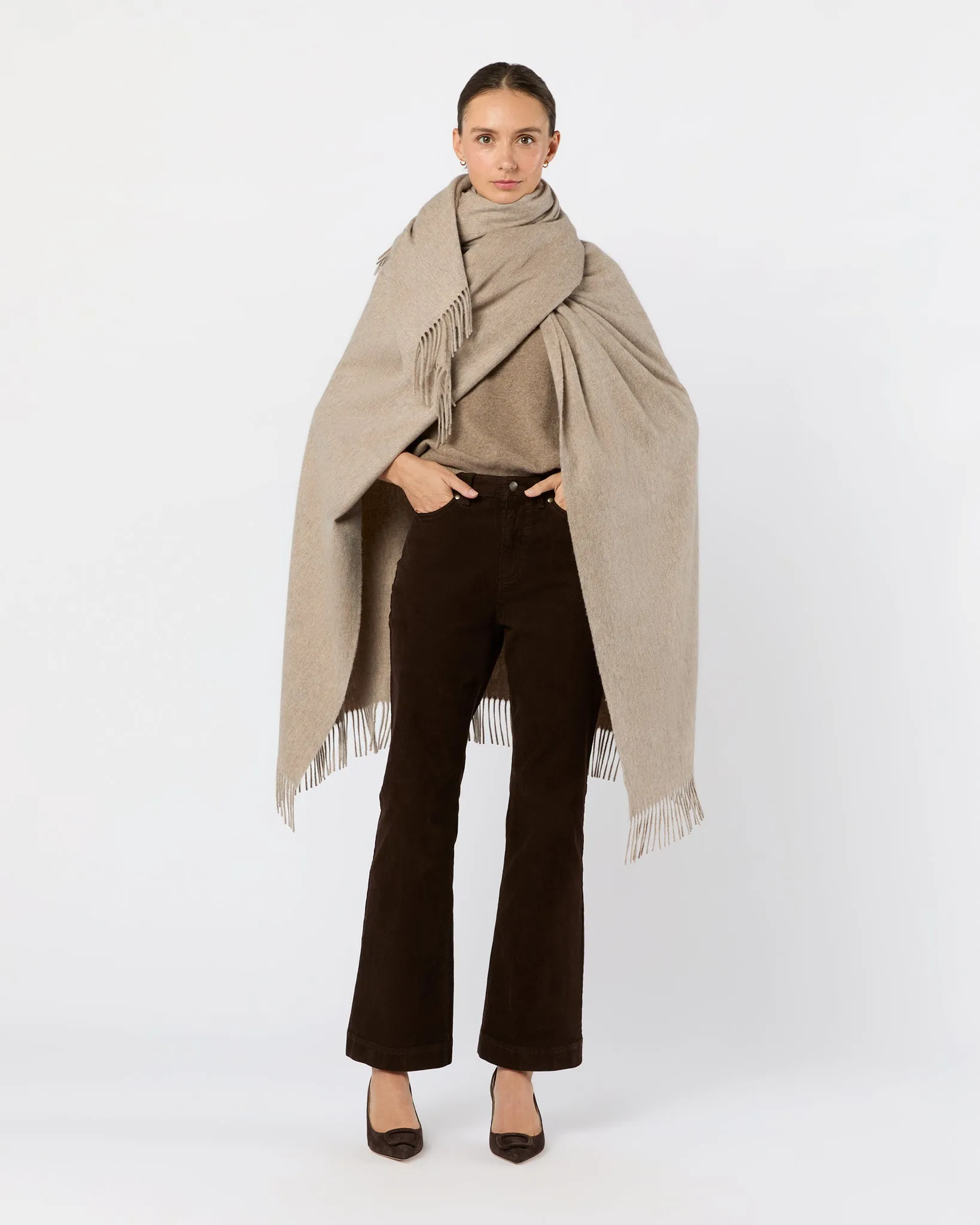Cashmere Cape in Ash sold by Mashburn product image thumbnail 3