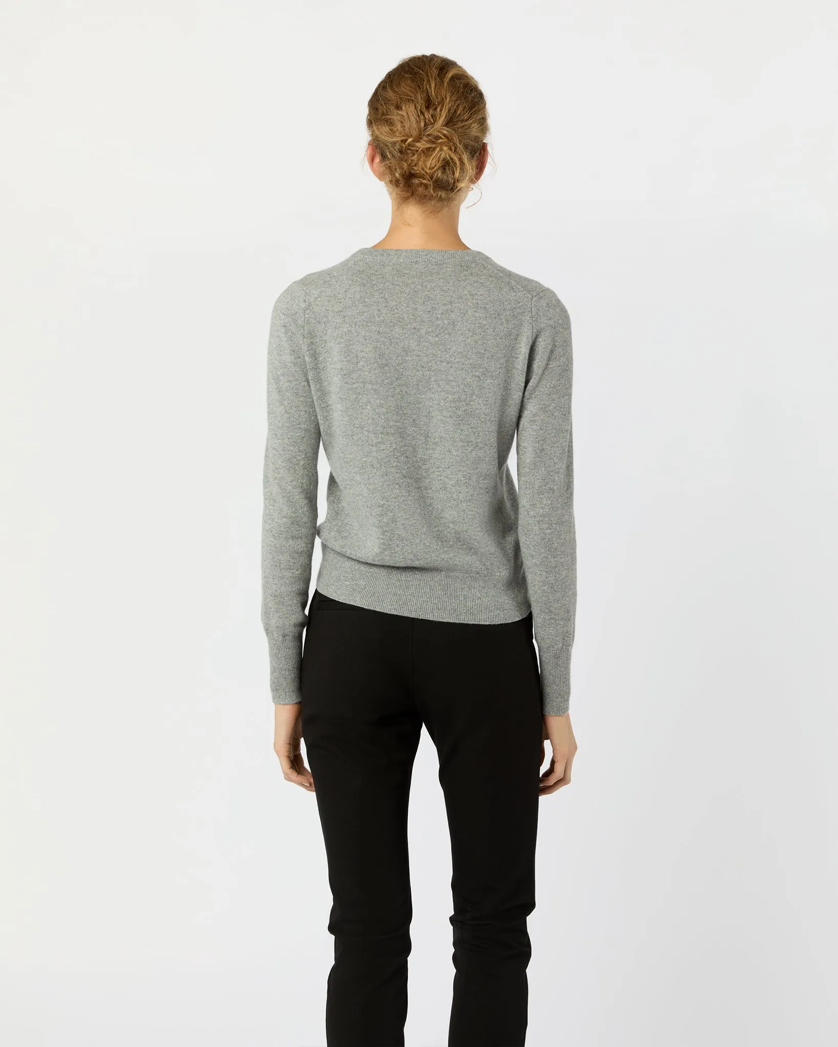 Rosie Cardigan in Mid Heather Grey Cashmere sold by Mashburn product image thumbnail 5