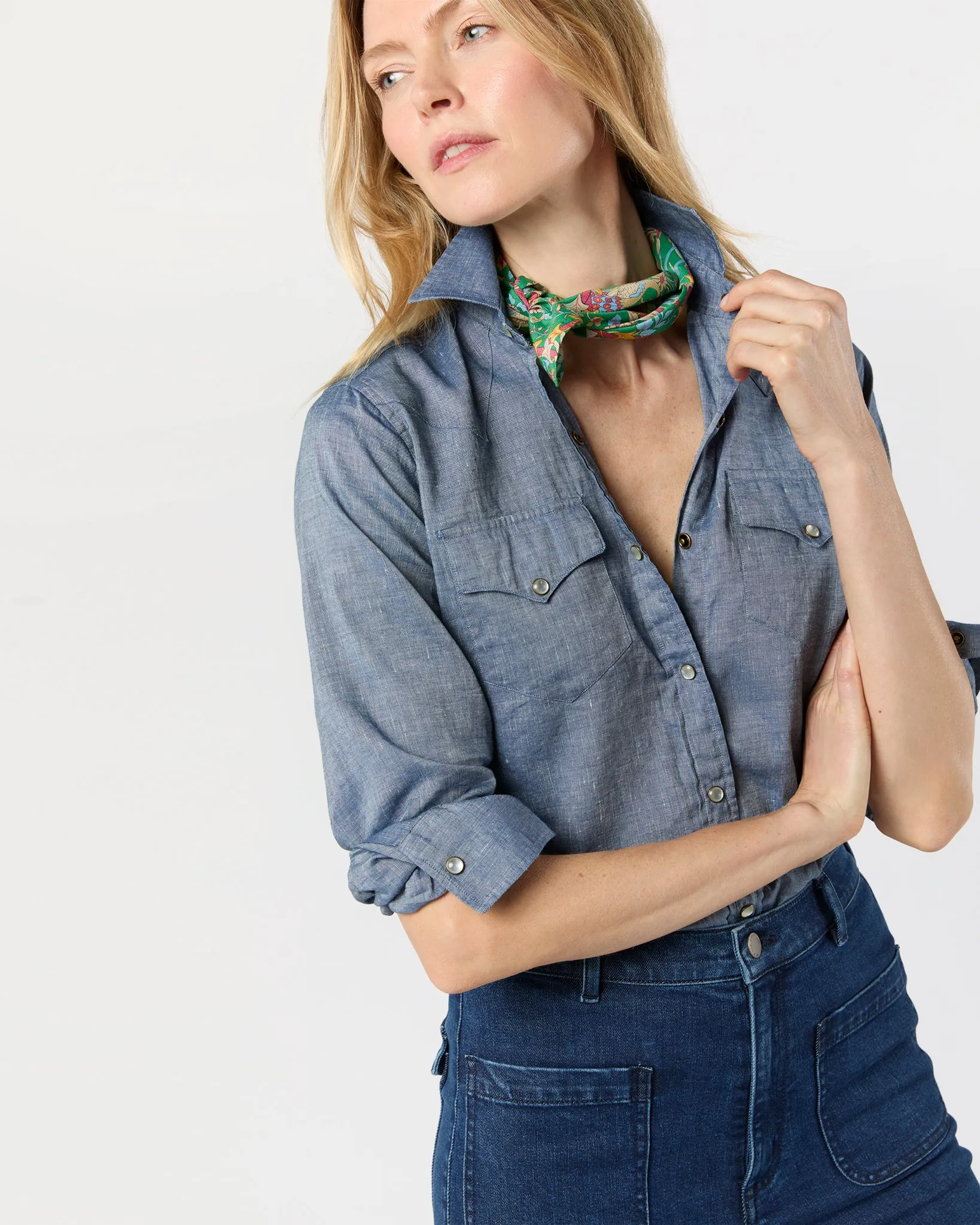 Anyway Scarf in Avocado/Multi Joan Liberty Fabric sold by Mashburn product image thumbnail 2