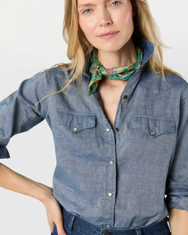 Anyway Scarf in Avocado/Multi Joan Liberty Fabric made by Mashburn