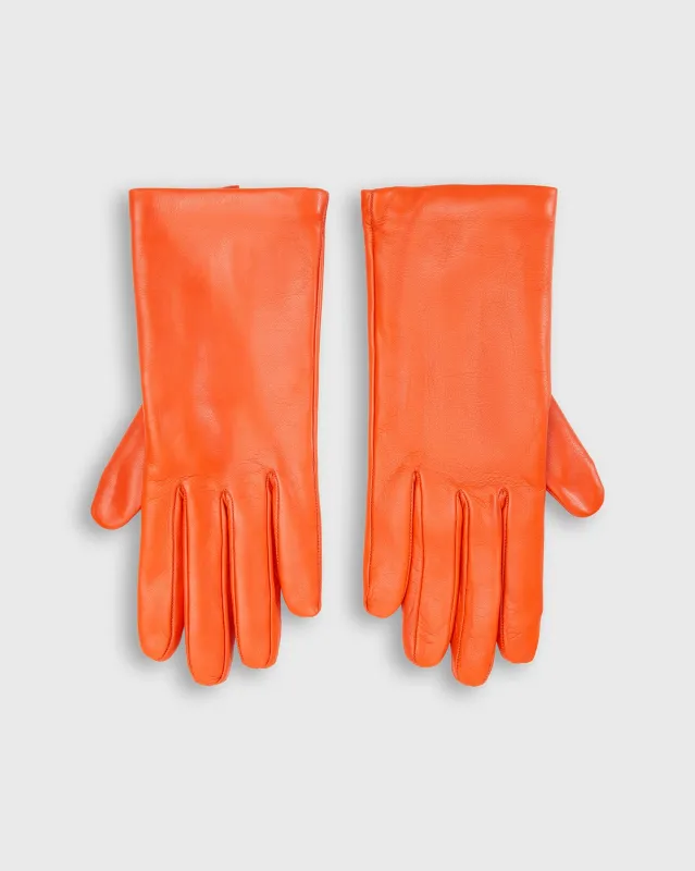 Cashmere-Lined Gloves in Orange Leather sold by Mashburn