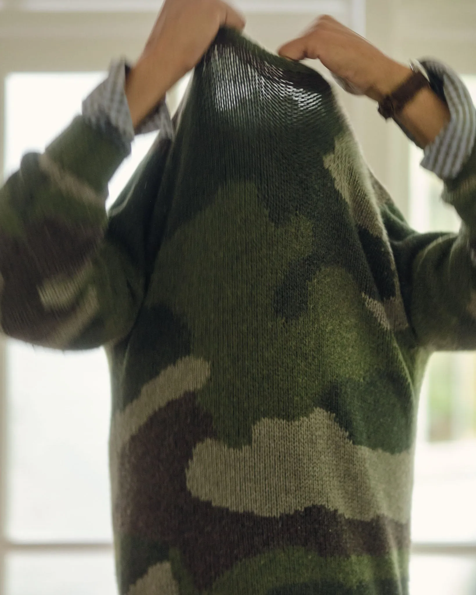 Crewneck Sweater in Camouflage Merino Wool Blend sold by Mashburn product image thumbnail 2